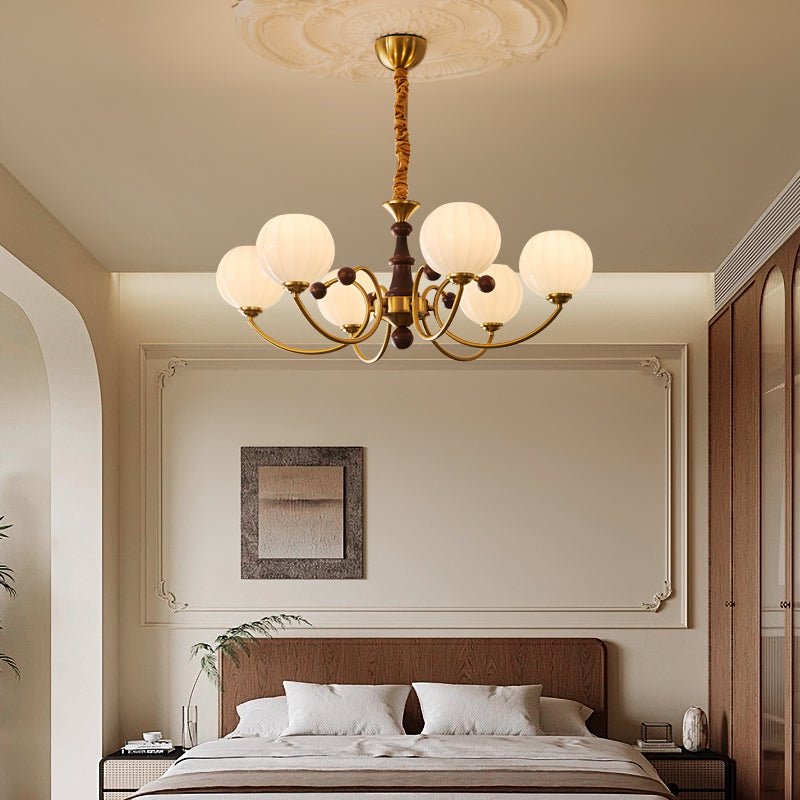 Omirara Traditional Elegance Vintage Wood Chandelier-Neutral Decor