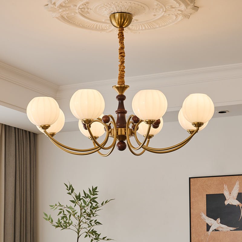 Omirara Traditional Elegance Vintage Wood Chandelier-Neutral Decor