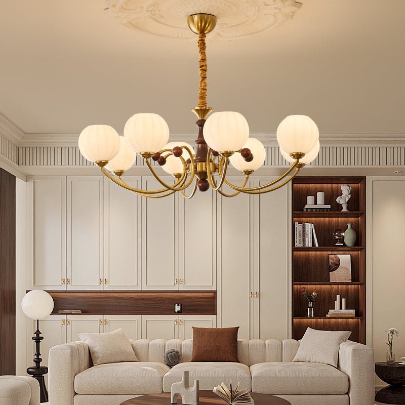 Omirara Traditional Elegance Vintage Wood Chandelier-Neutral Decor