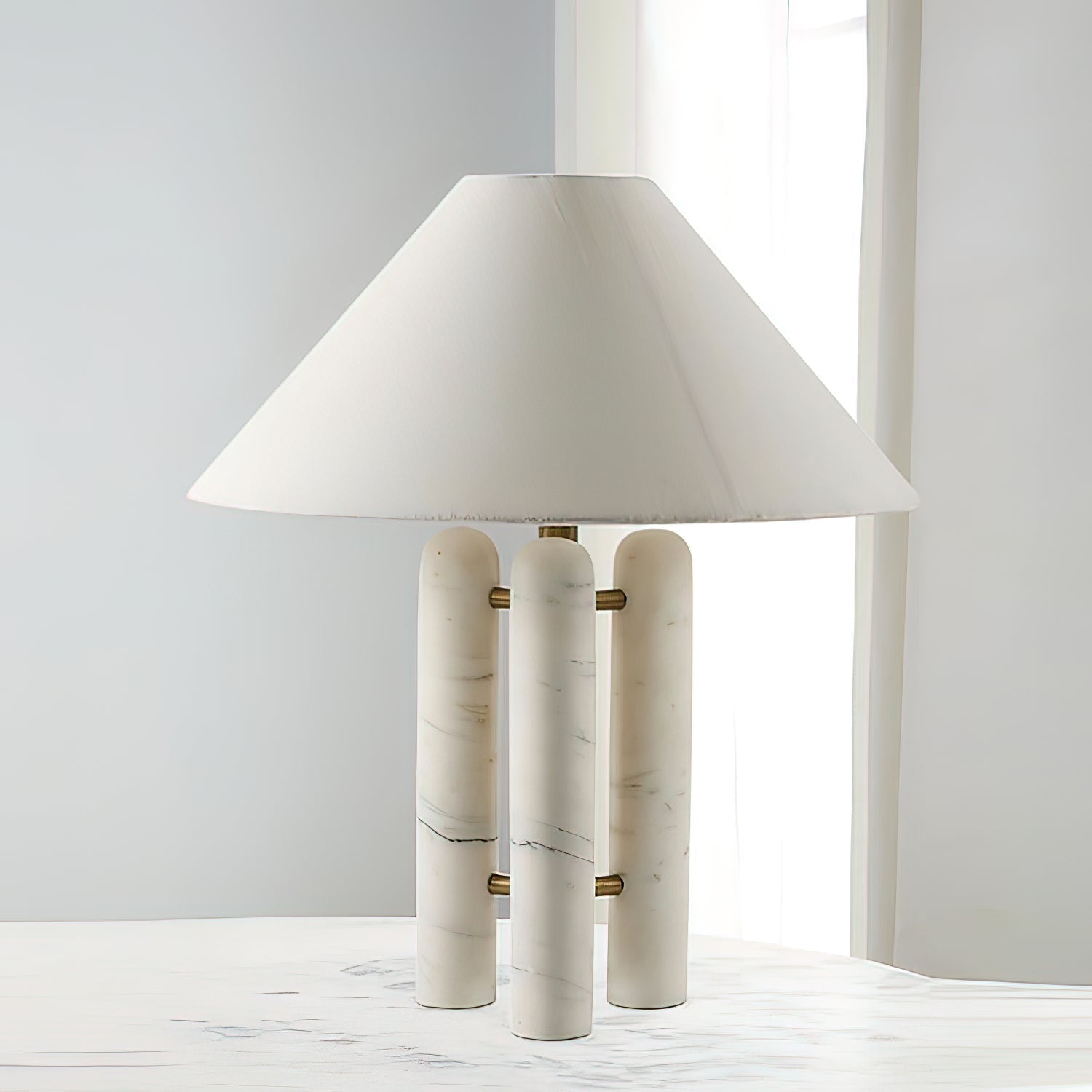 Trio Marble Modern Table Lamp-Neutral Decor