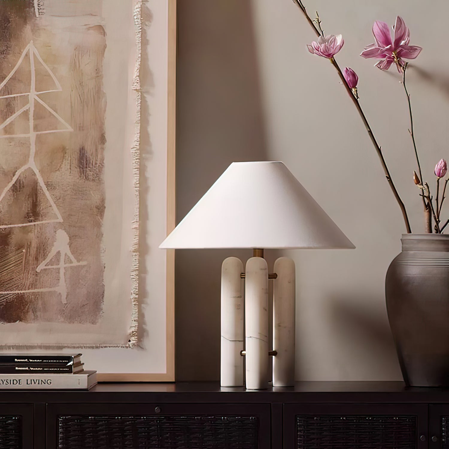 Trio Marble Modern Table Lamp-Neutral Decor