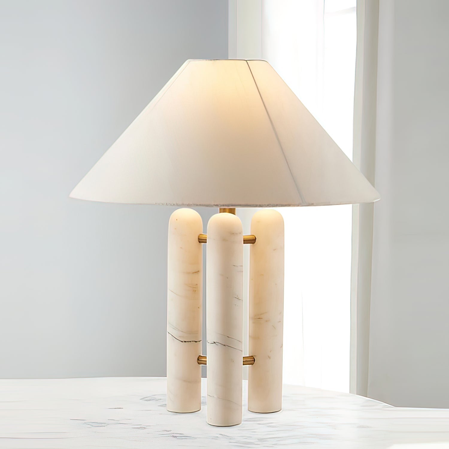 Trio Marble Modern Table Lamp-Neutral Decor