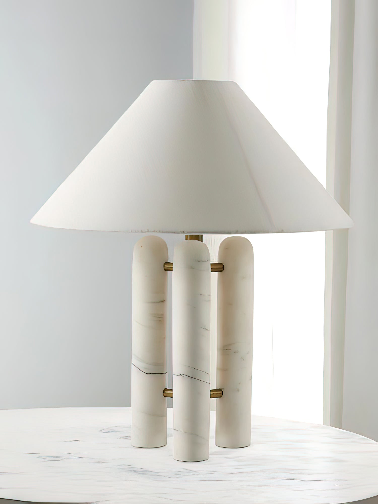 Trio Marble Modern Table Lamp-Neutral Decor