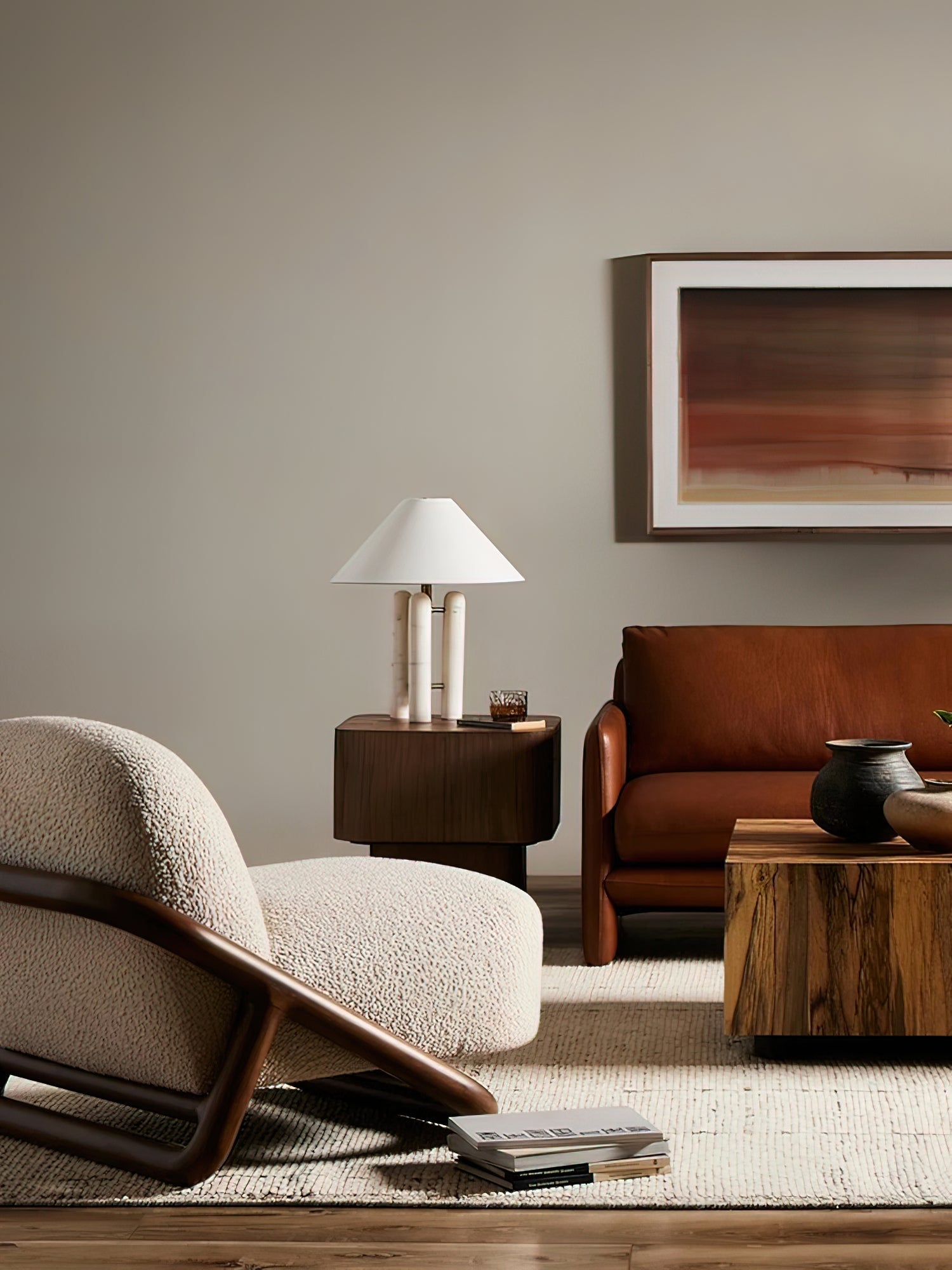 Trio Marble Modern Table Lamp-Neutral Decor