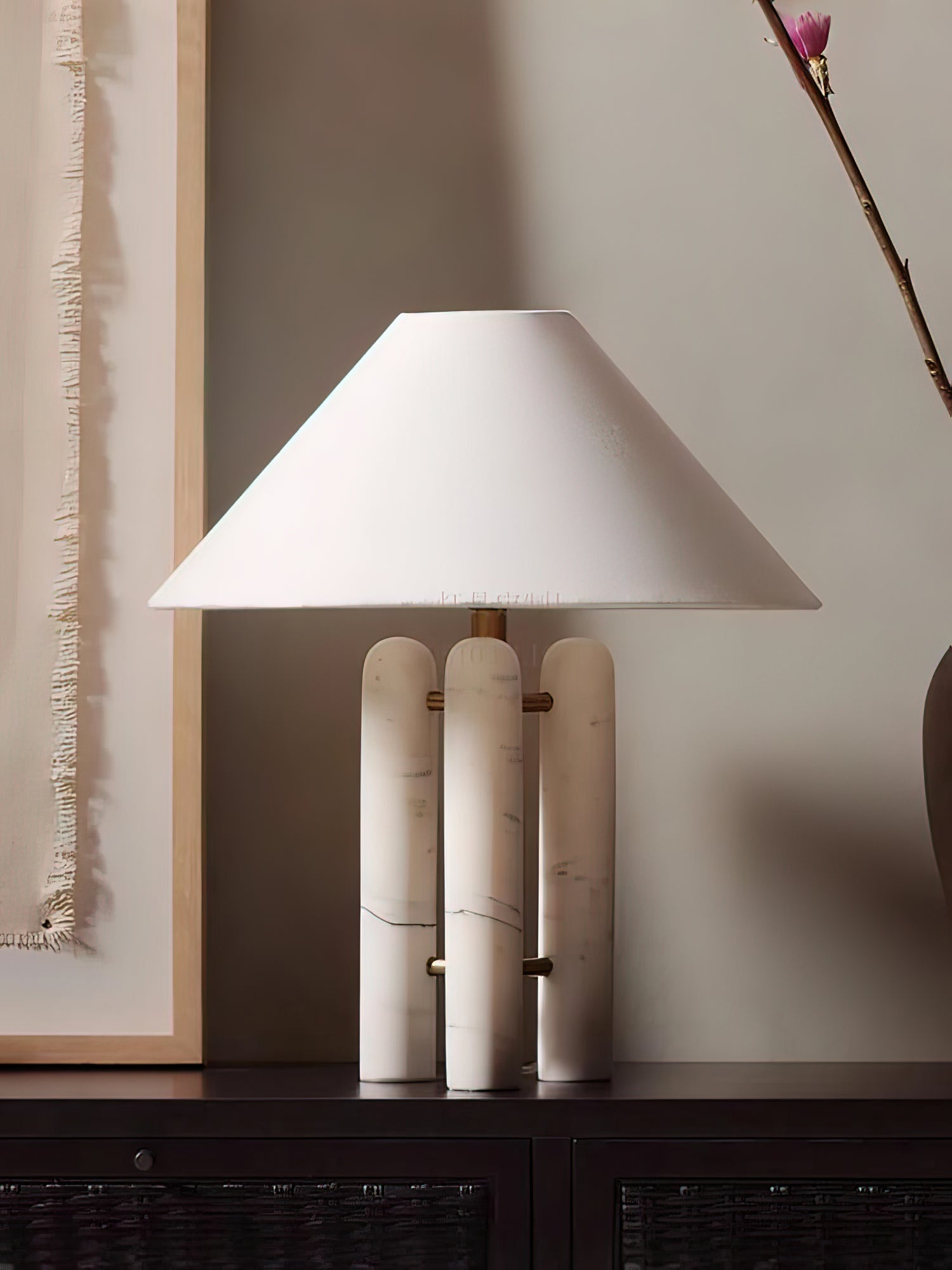 Trio Marble Modern Table Lamp-Neutral Decor