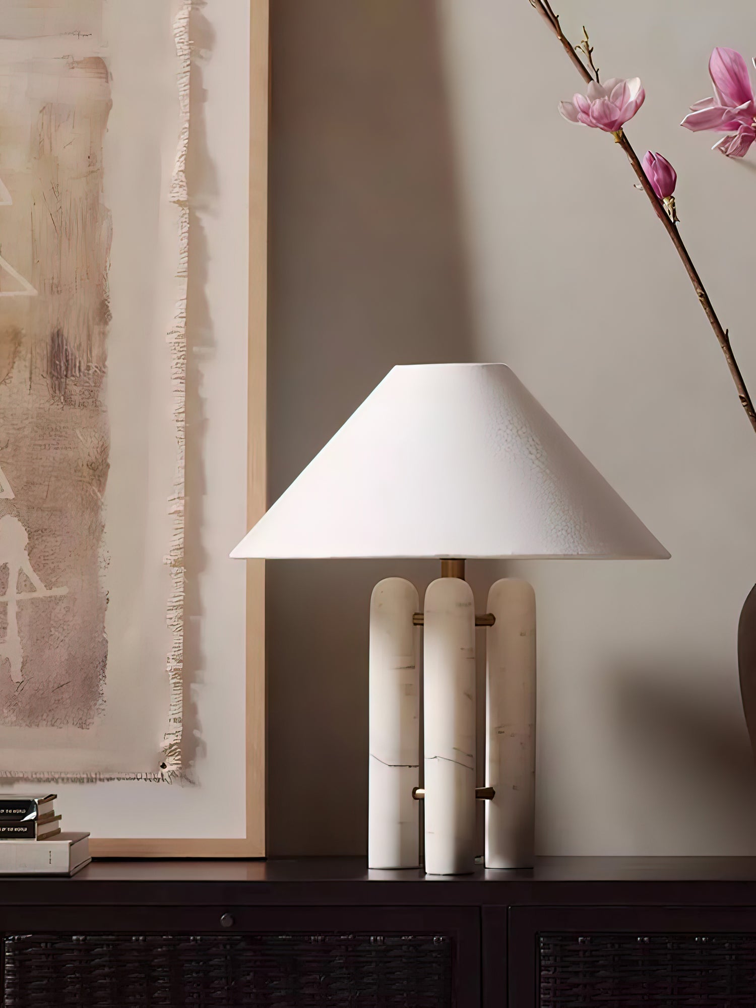 Trio Marble Modern Table Lamp-Neutral Decor