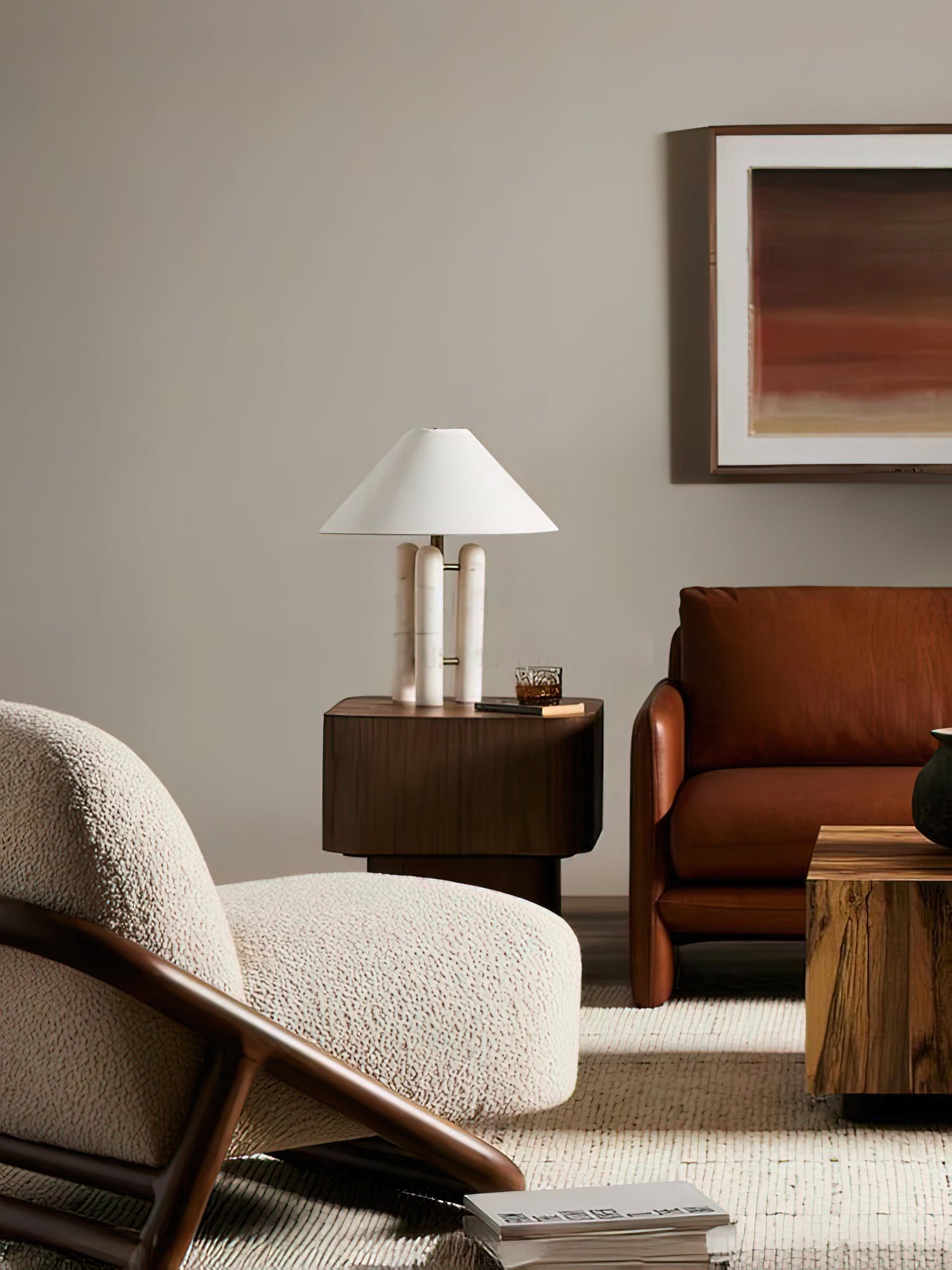 Trio Marble Modern Table Lamp-Neutral Decor