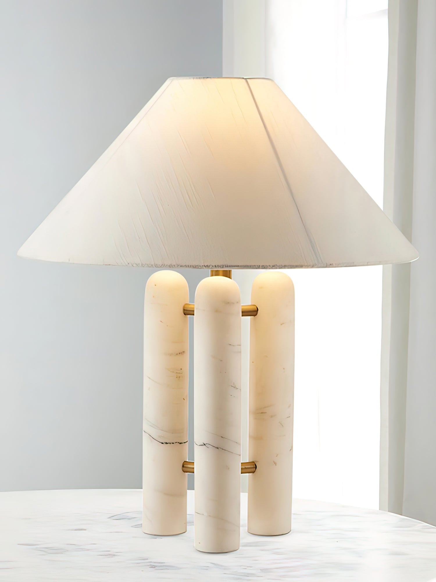 Trio Marble Modern Table Lamp-Neutral Decor