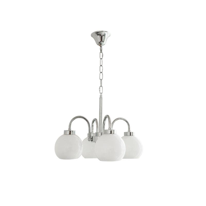 Lustra Chandelier Yellow Glass Globes-Neutral Decor