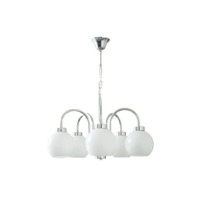 Lustra Chandelier Yellow Glass Globes-Neutral Decor