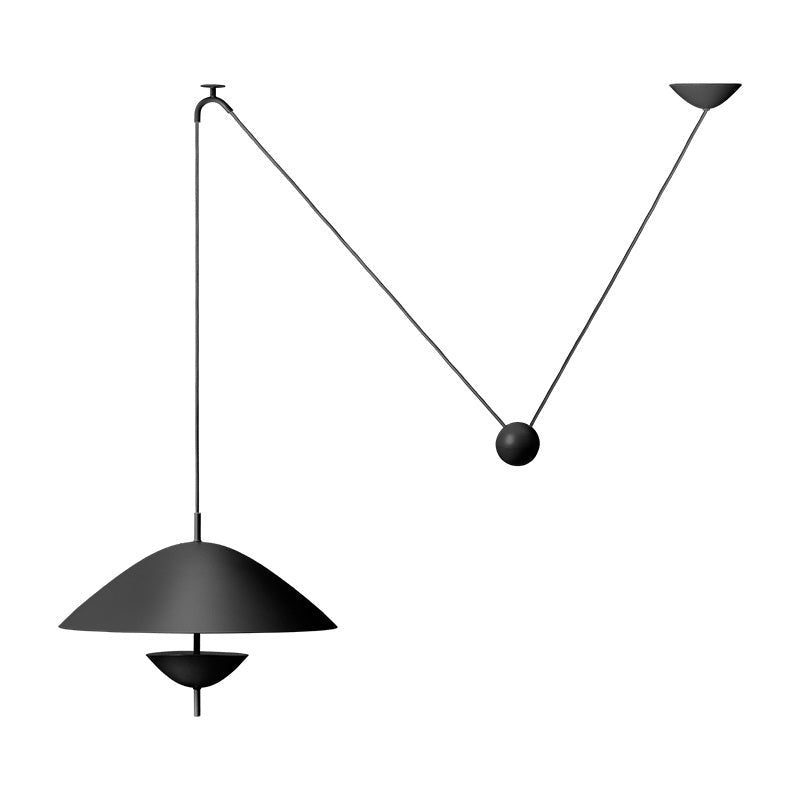 Side profile of the beige Lod Pendant Lamp.