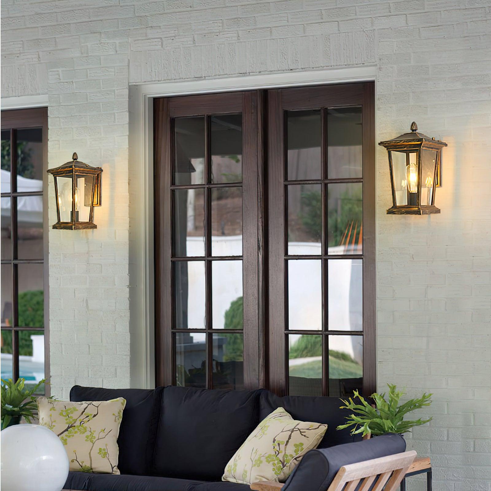 Edwin Birdcage Elegance Glass Outdoor Wall Lamp-Neutral Decor
