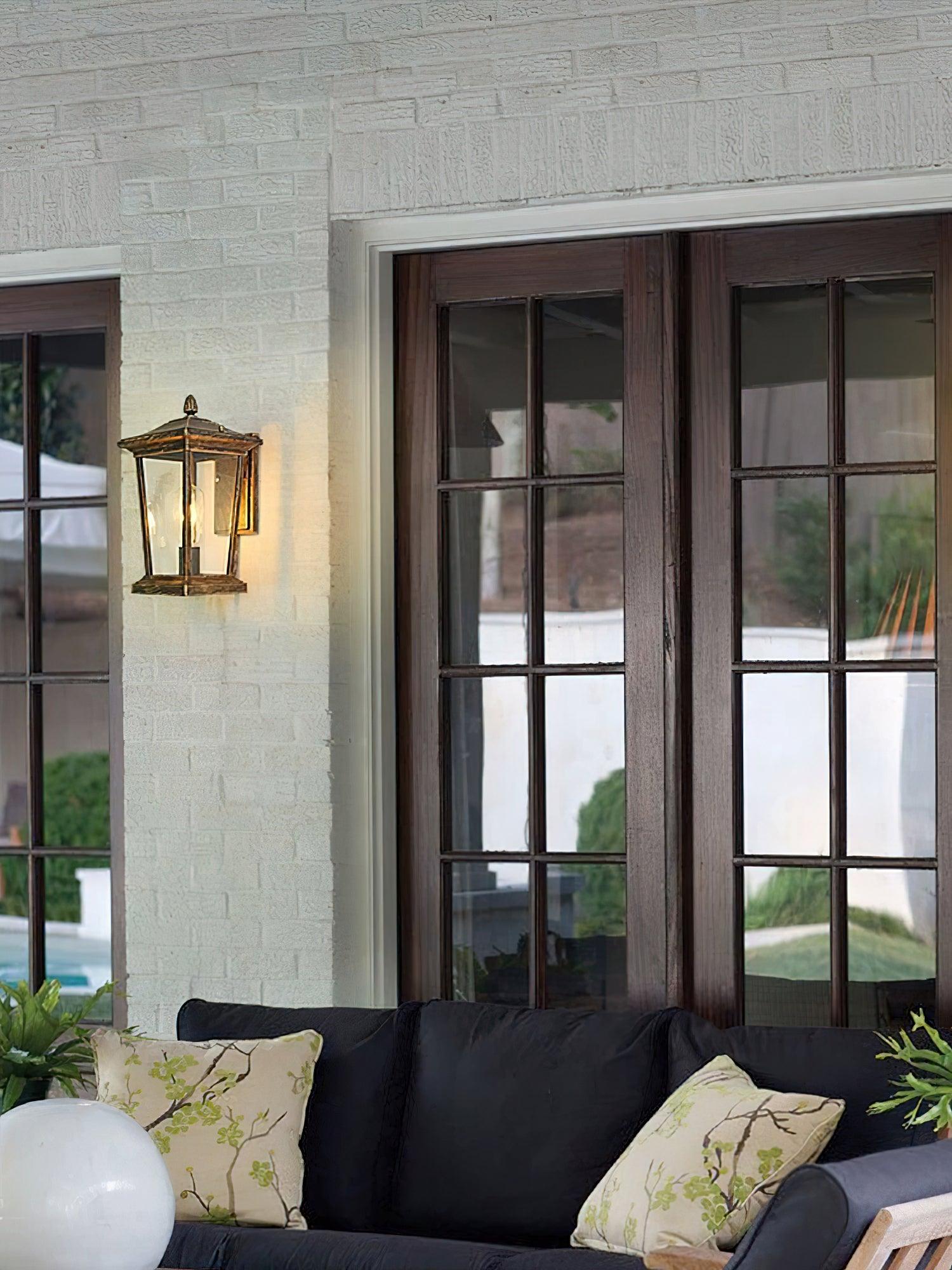 Edwin Birdcage Elegance Glass Outdoor Wall Lamp-Neutral Decor