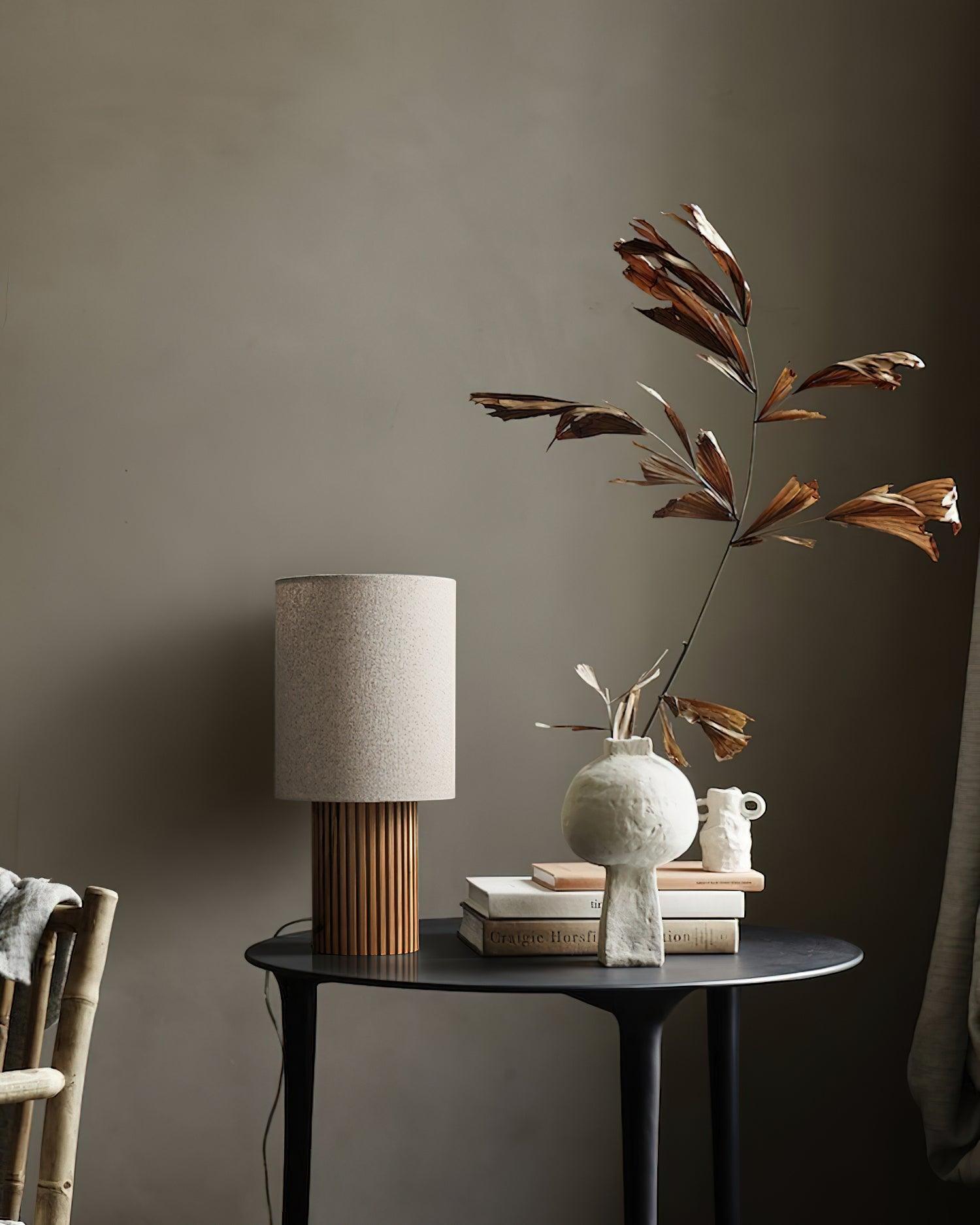 Grove Vintage Fabric Table Lamp-Neutral Decor