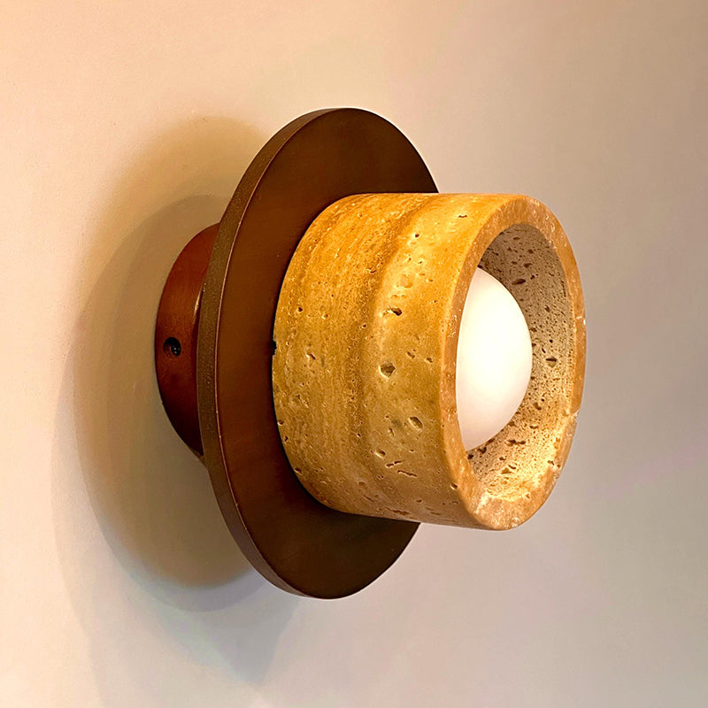 Dimensional drawing of the Logatec Traverine Wall Lamp.