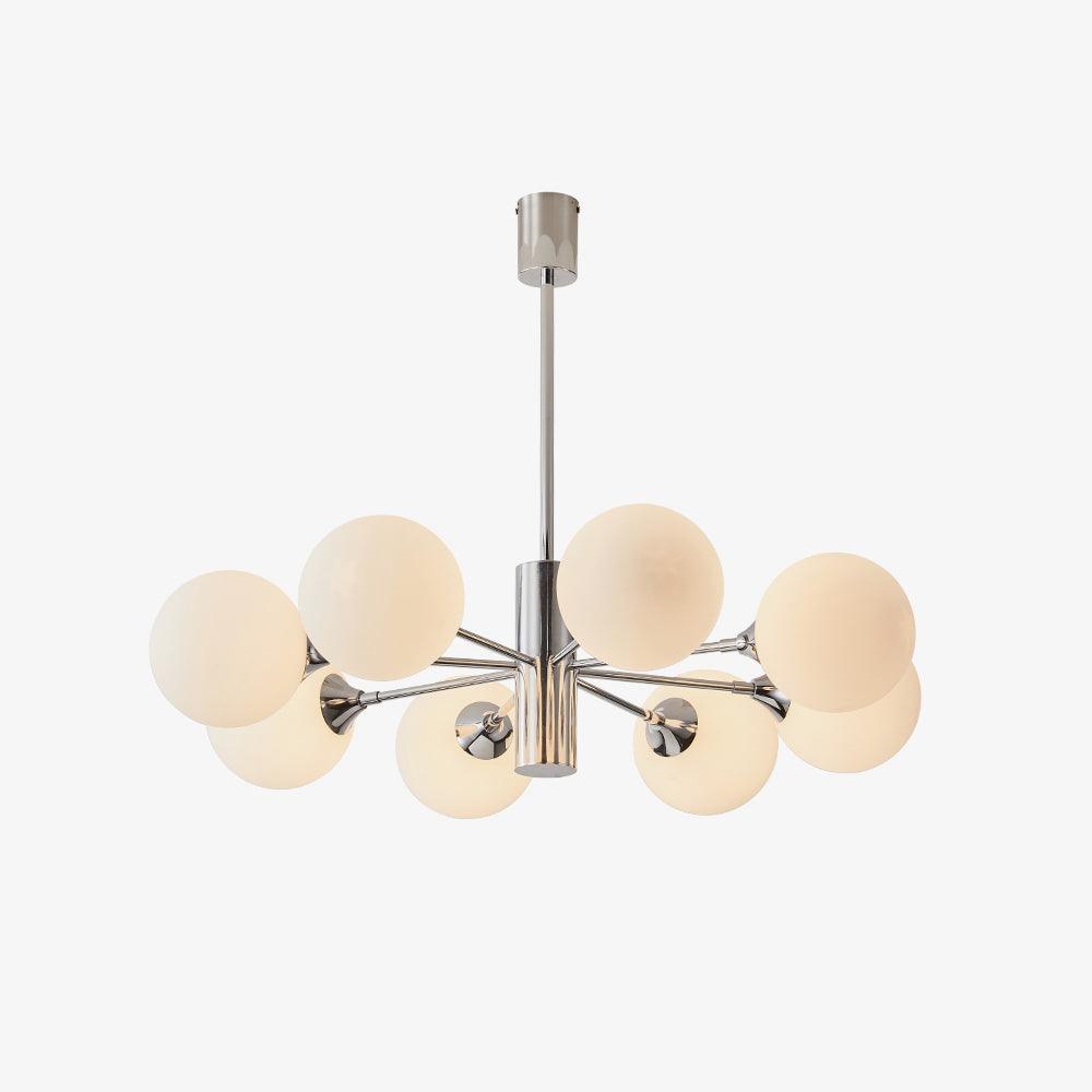 Lustra Chandelier Chrome Glass Globe-Neutral Decor