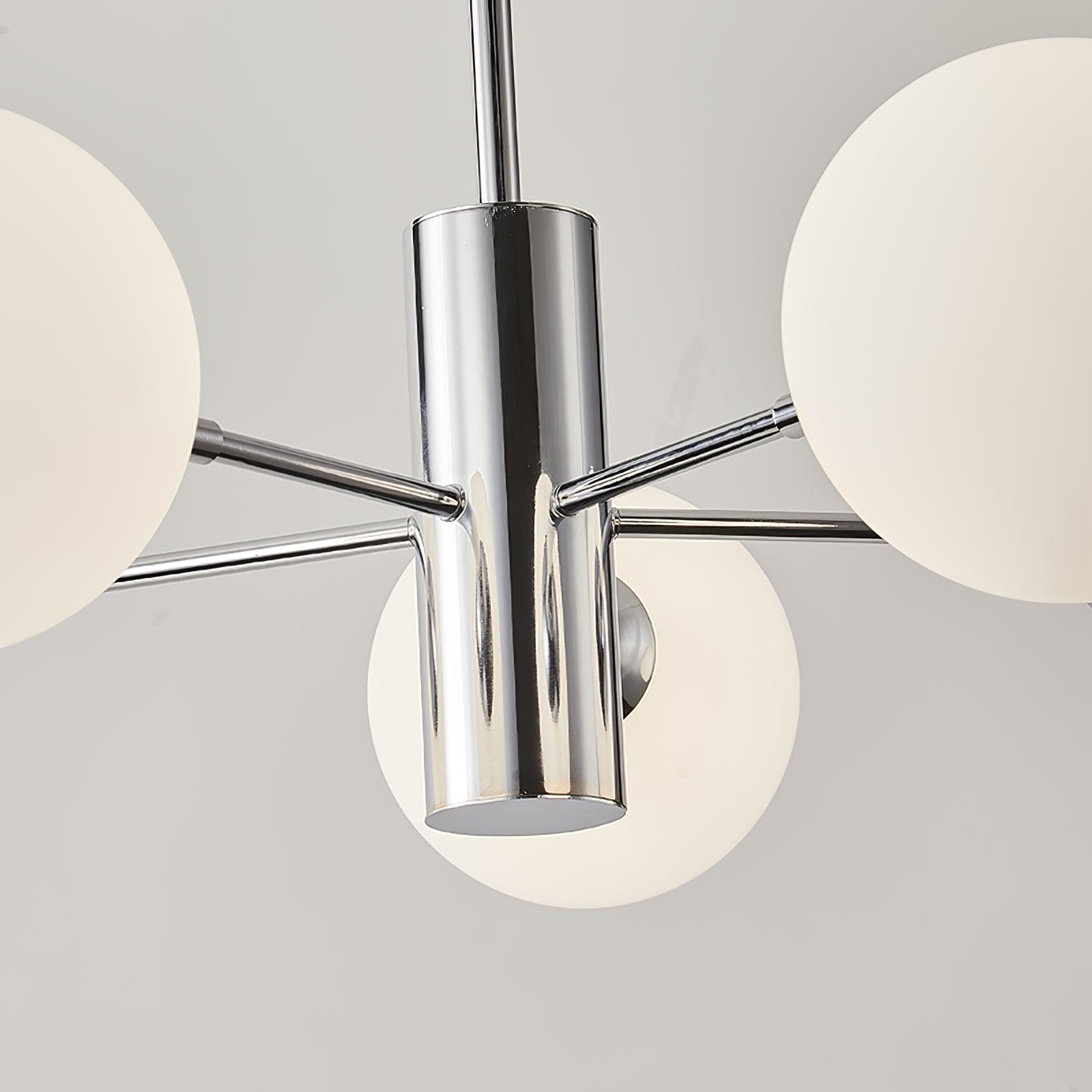 Lustra Chandelier Chrome Glass Globe-Neutral Decor