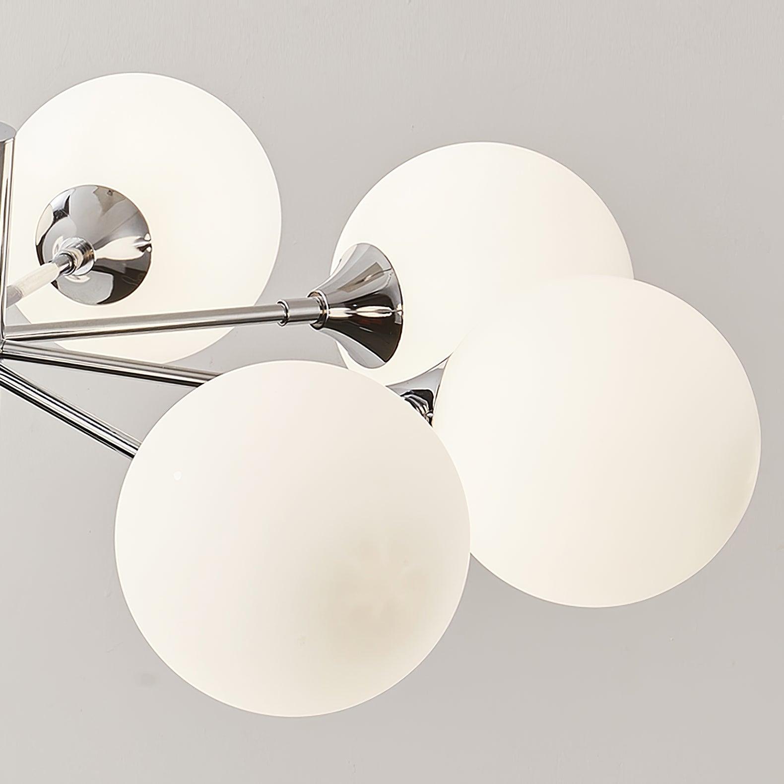 Lustra Chandelier Chrome Glass Globe-Neutral Decor
