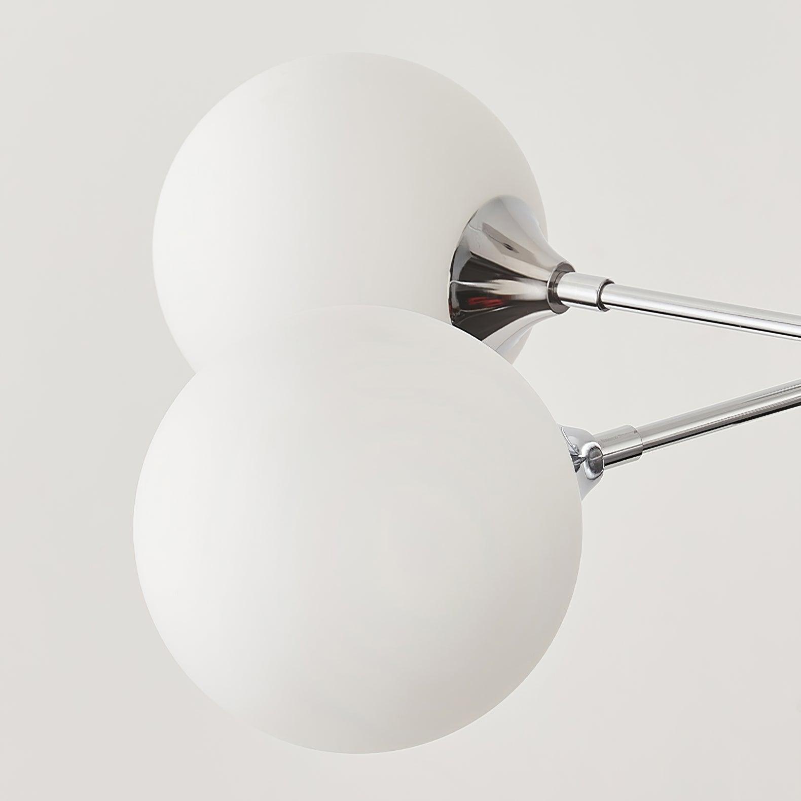 Lustra Chandelier Chrome Glass Globe-Neutral Decor