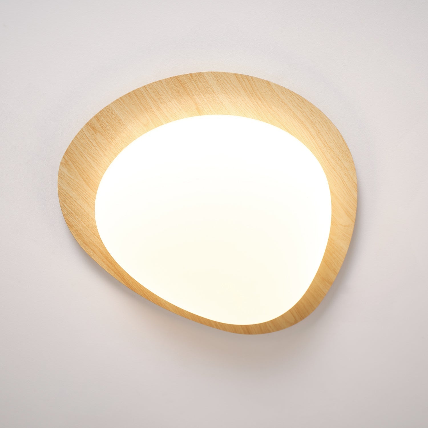 Solara Ceiling Light Pebble Walnut Acrylic LED-Neutral Decor