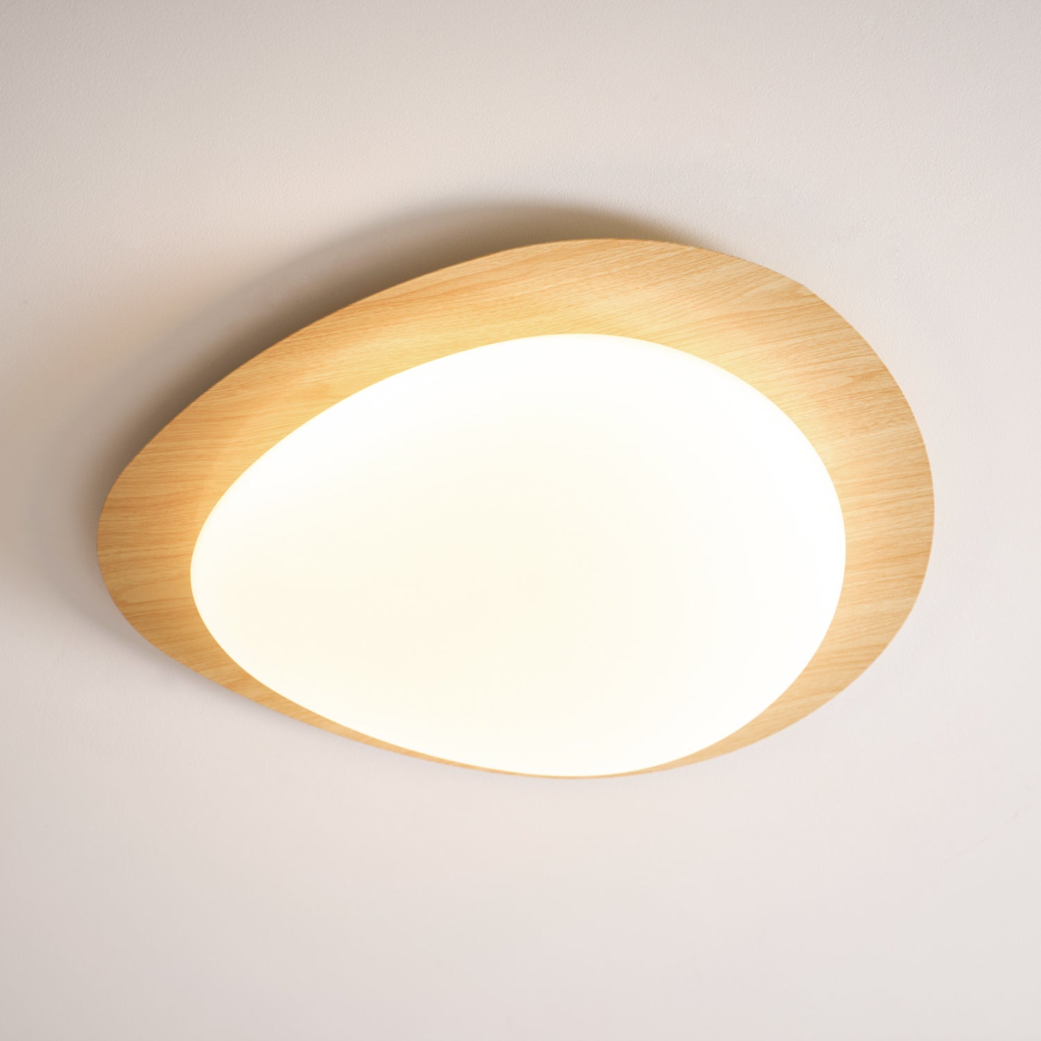 Solara Ceiling Light Pebble Walnut Acrylic LED-Neutral Decor