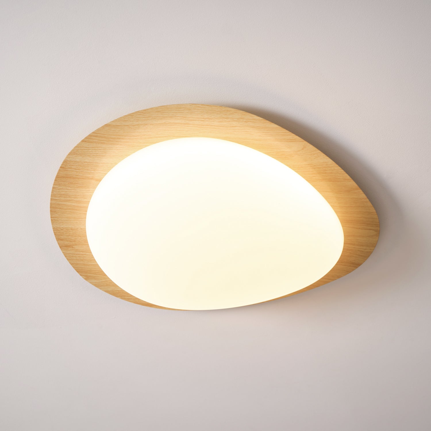 Solara Ceiling Light Pebble Walnut Acrylic LED-Neutral Decor