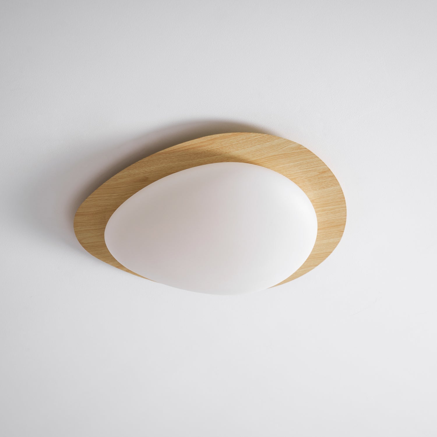 Solara Ceiling Light Pebble Walnut Acrylic LED-Neutral Decor