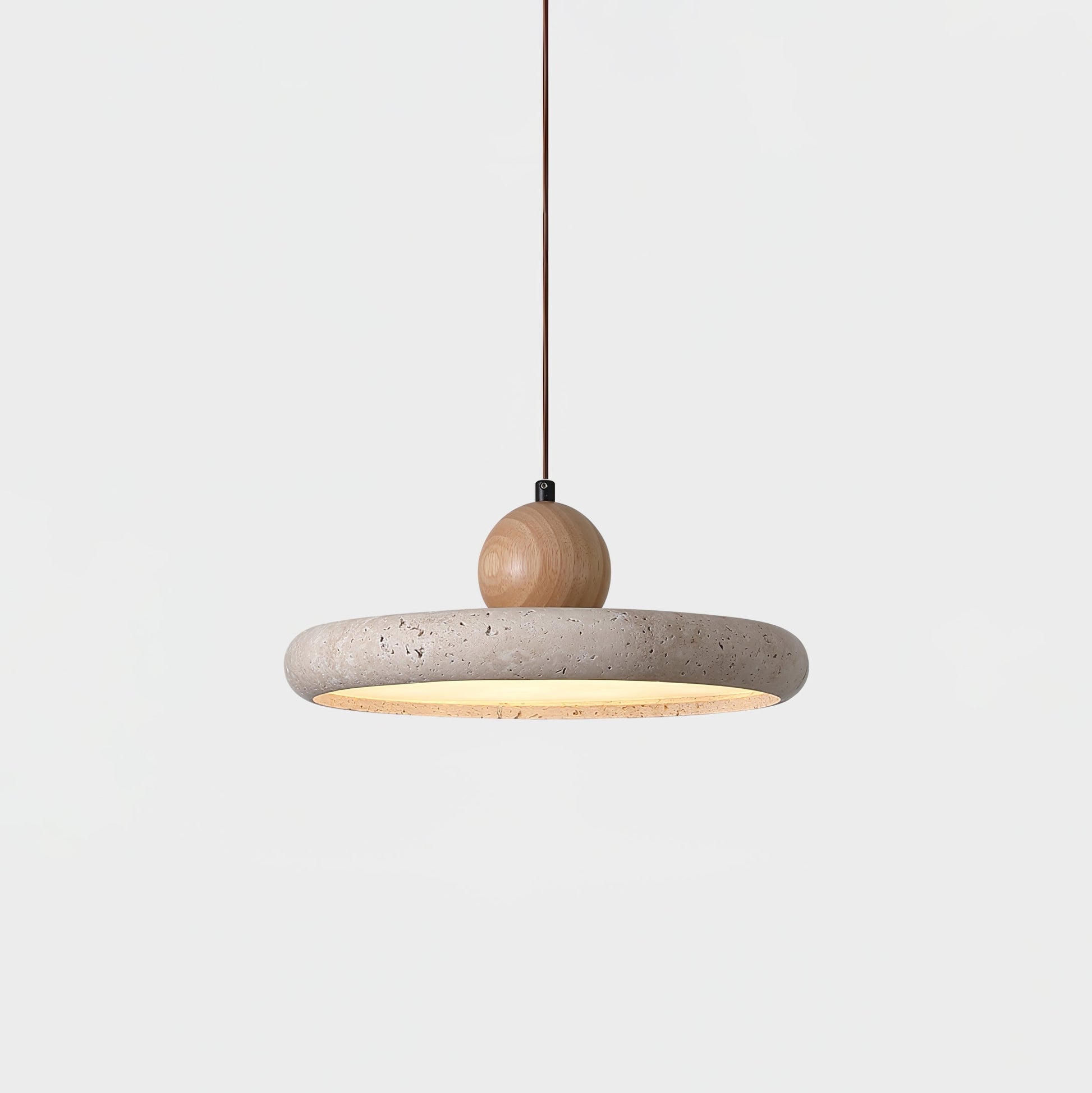 Sola Minimalist Travertine Pendant Light-Neutral Decor