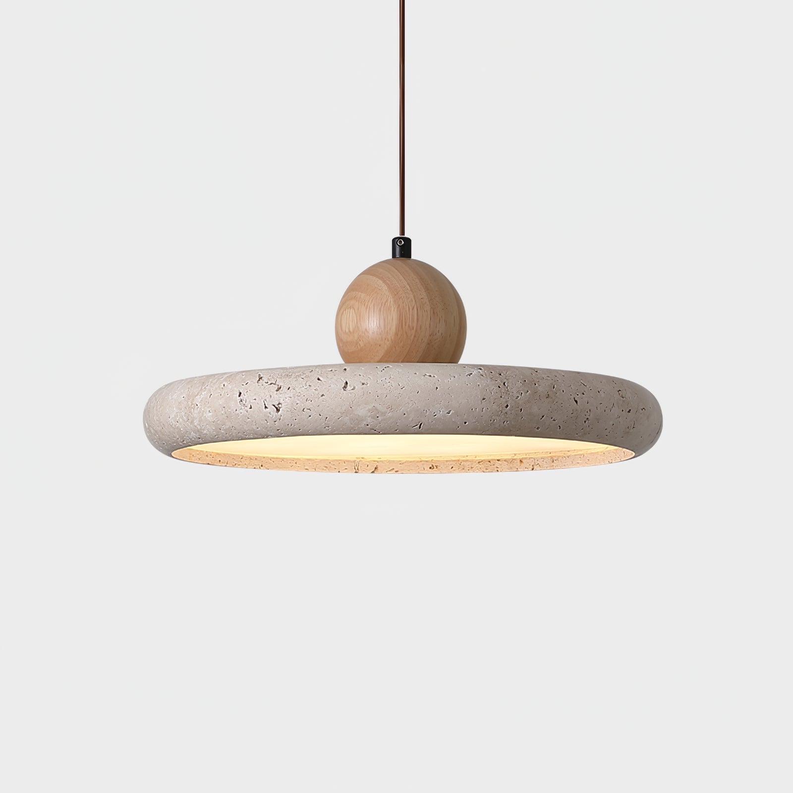 Sola Minimalist Travertine Pendant Light-Neutral Decor