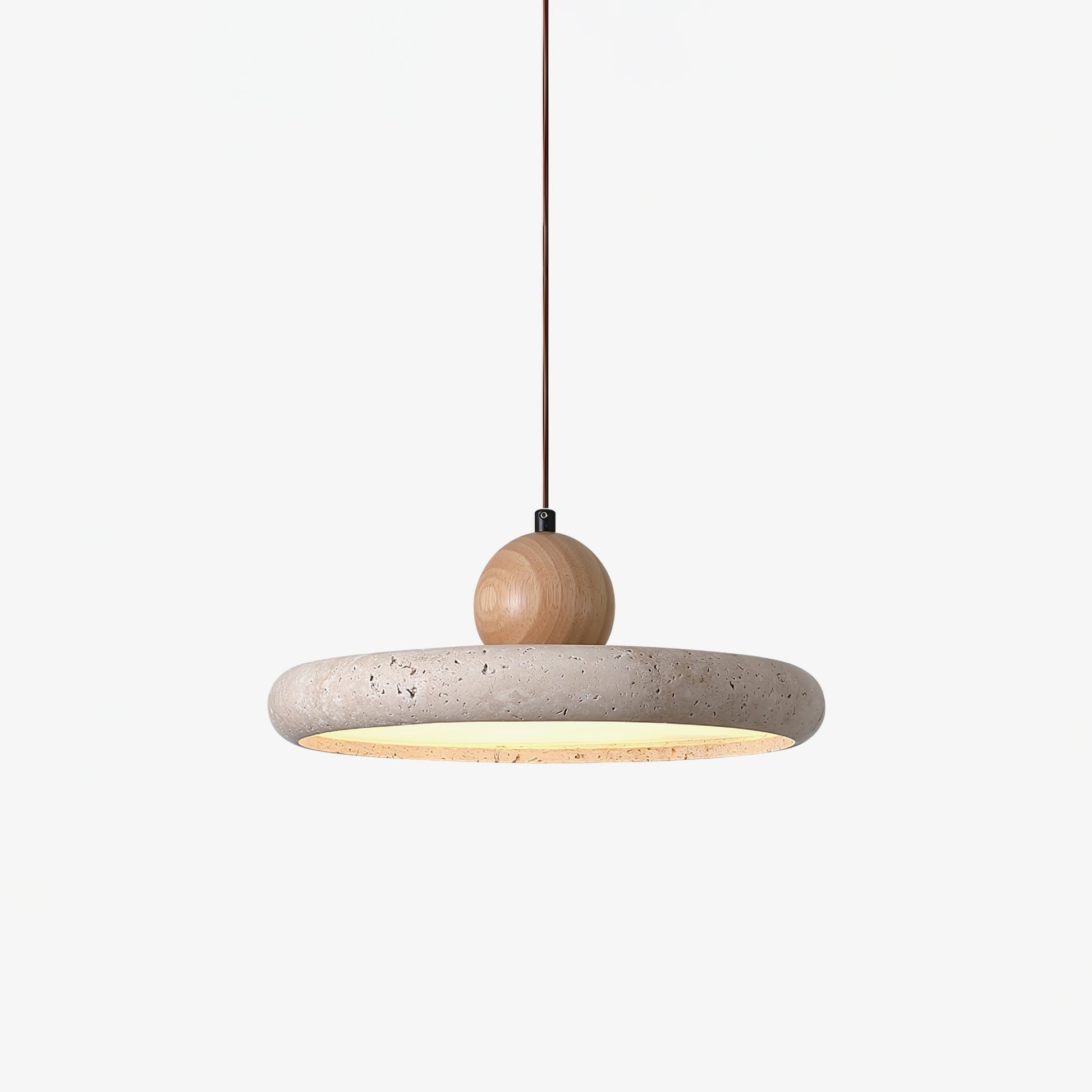 Sola Minimalist Travertine Pendant Light-Neutral Decor