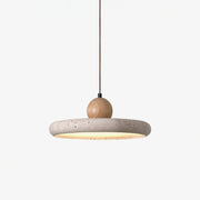 Opalyn Travertine & Wood Pendant Light - Neutralighting
