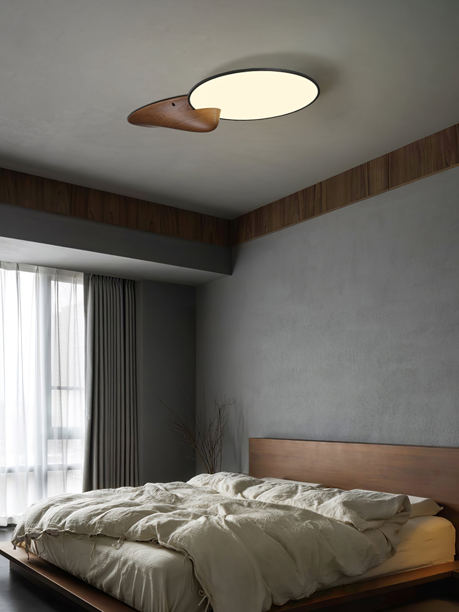 Zovenel Premium Elegance Peak Wood Ceiling Lamp-Neutral Decor