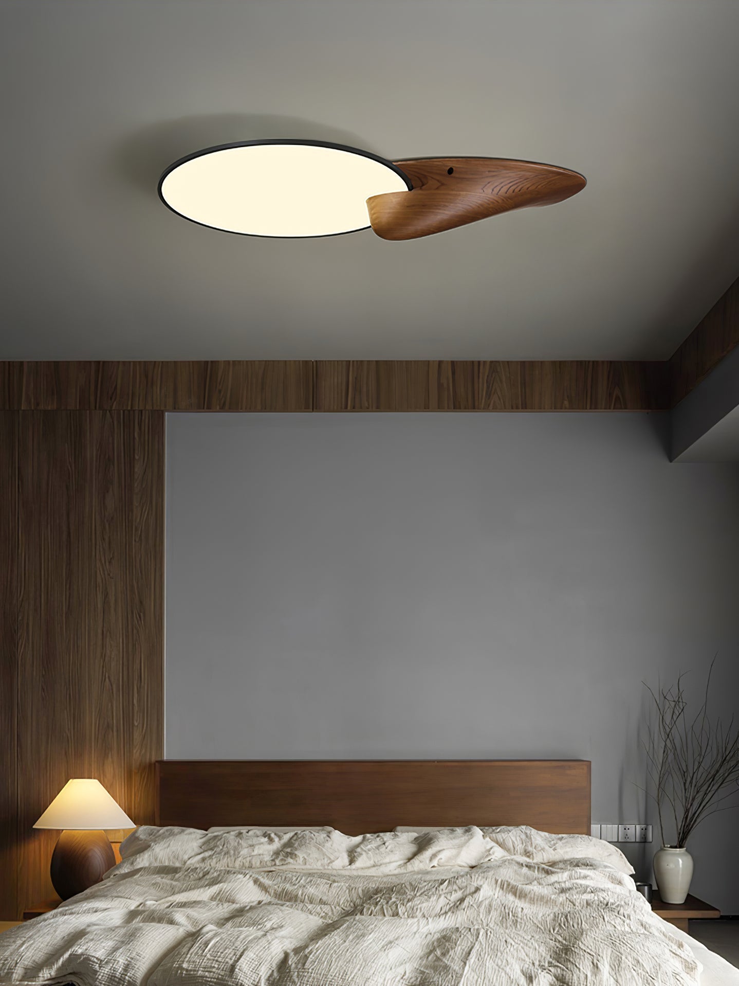 Zovenel Premium Elegance Peak Wood Ceiling Lamp-Neutral Decor