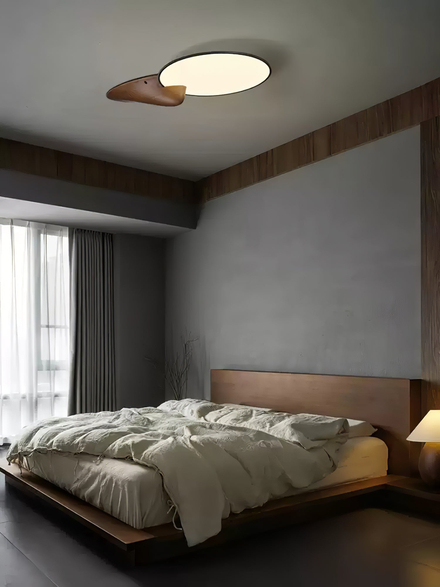 Zovenel Premium Elegance Peak Wood Ceiling Lamp-Neutral Decor