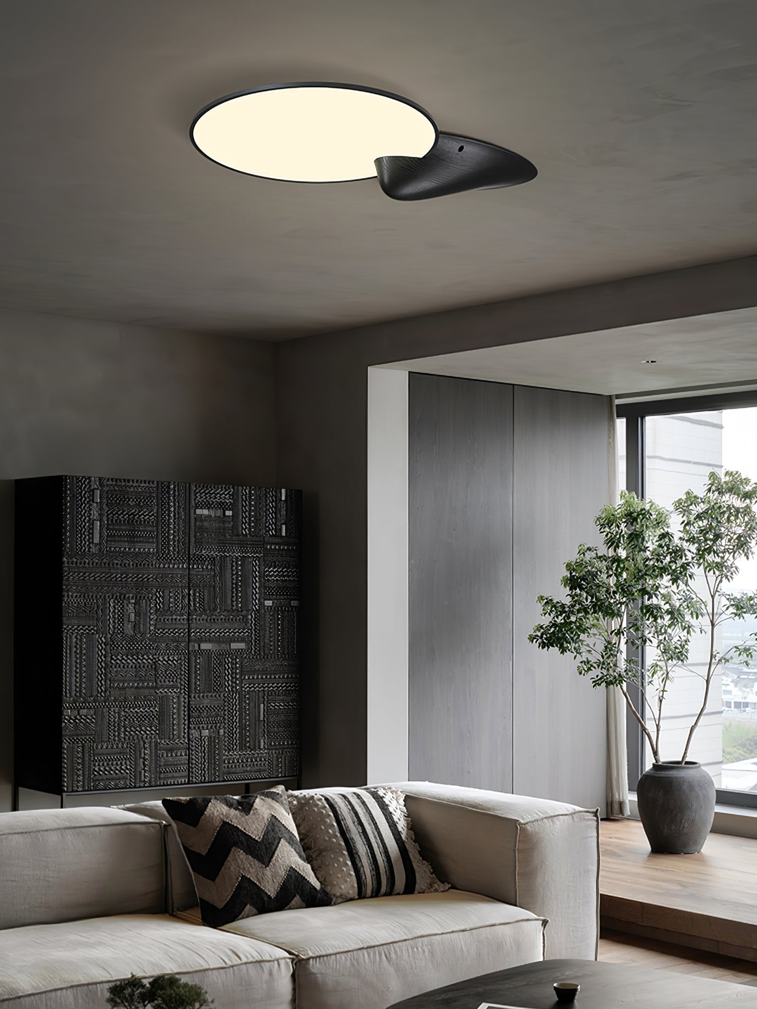 Zovenel Premium Elegance Peak Wood Ceiling Lamp-Neutral Decor