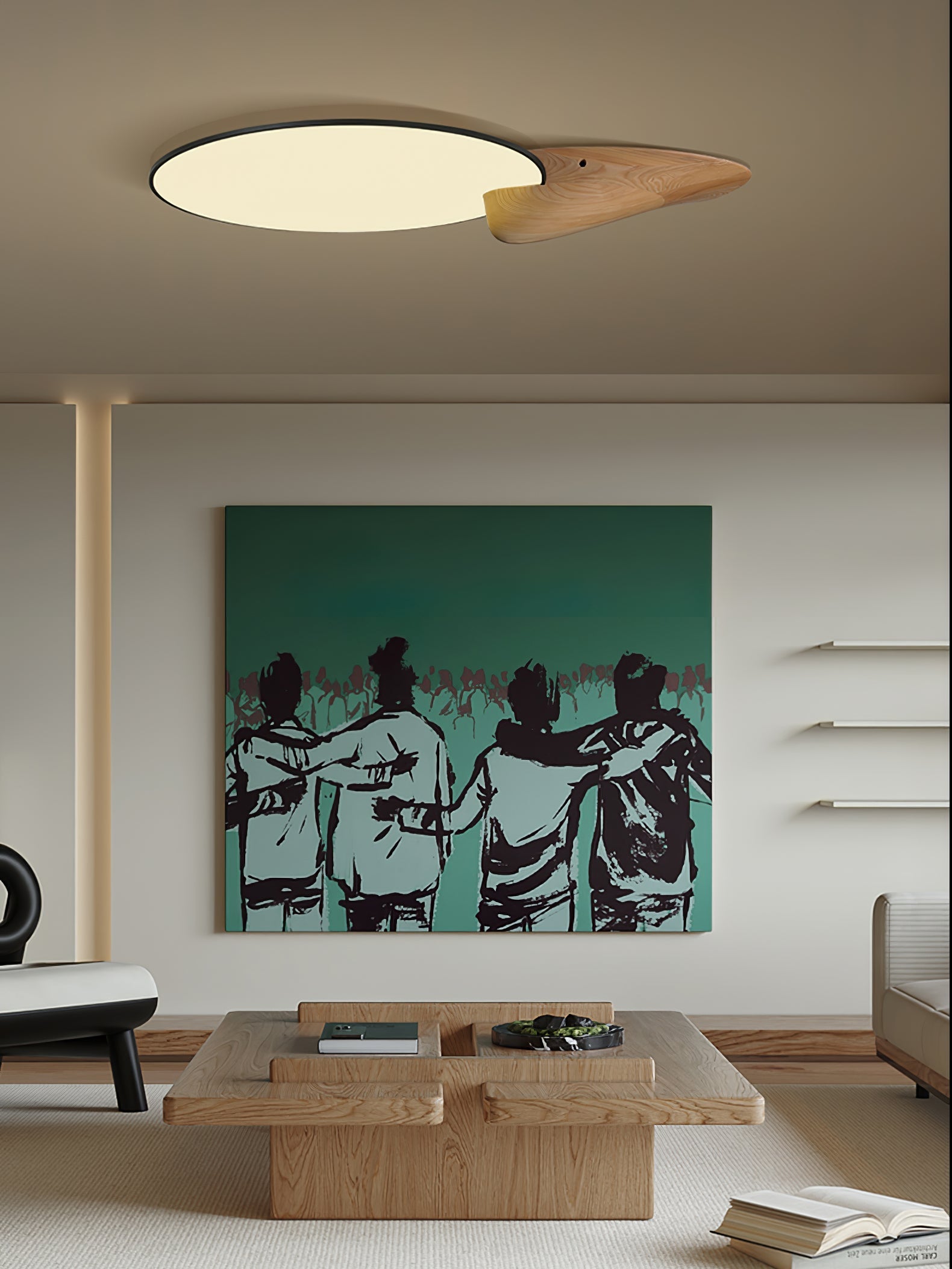 Zovenel Premium Elegance Peak Wood Ceiling Lamp-Neutral Decor