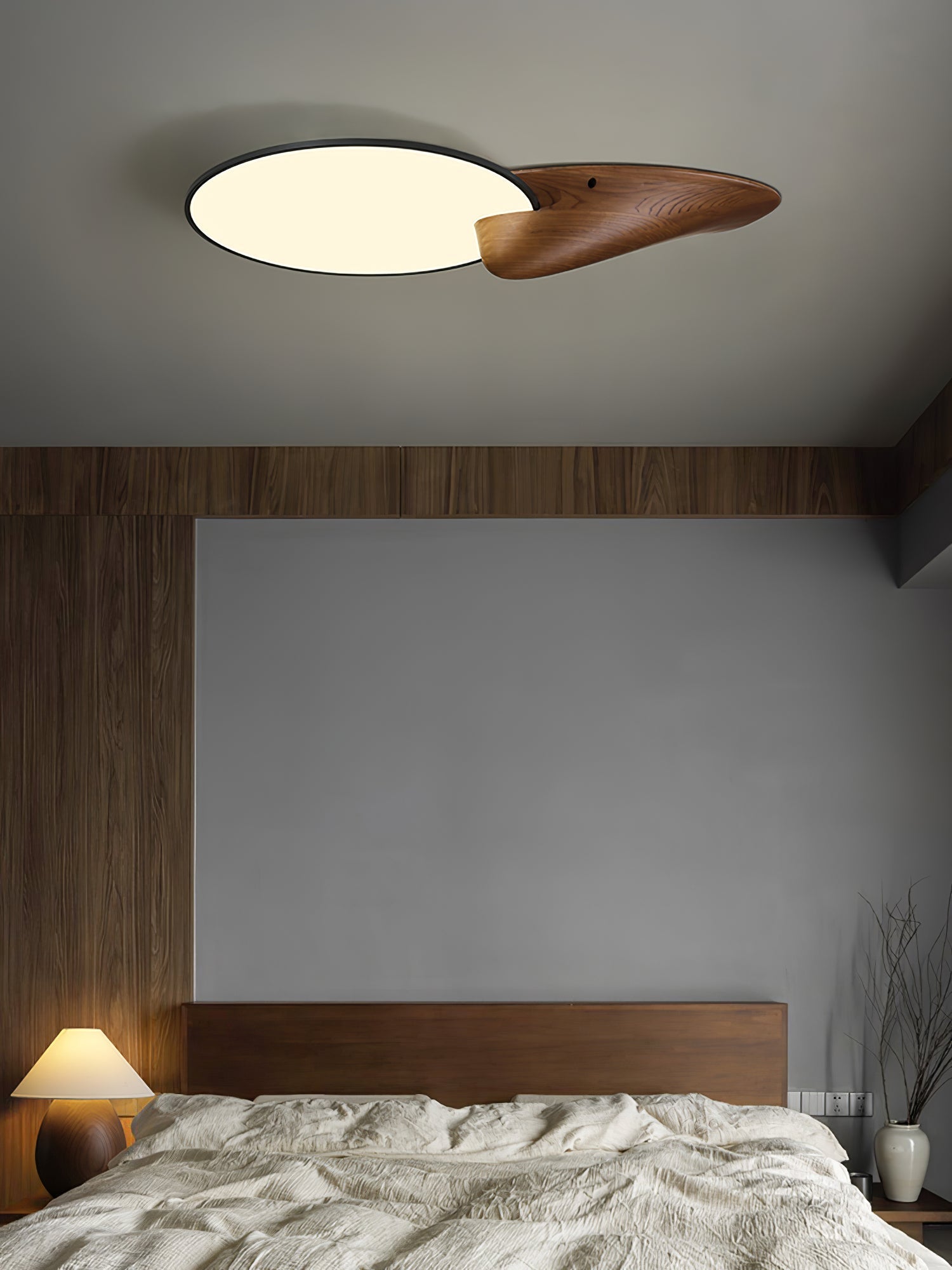 Zovenel Premium Elegance Peak Wood Ceiling Lamp-Neutral Decor