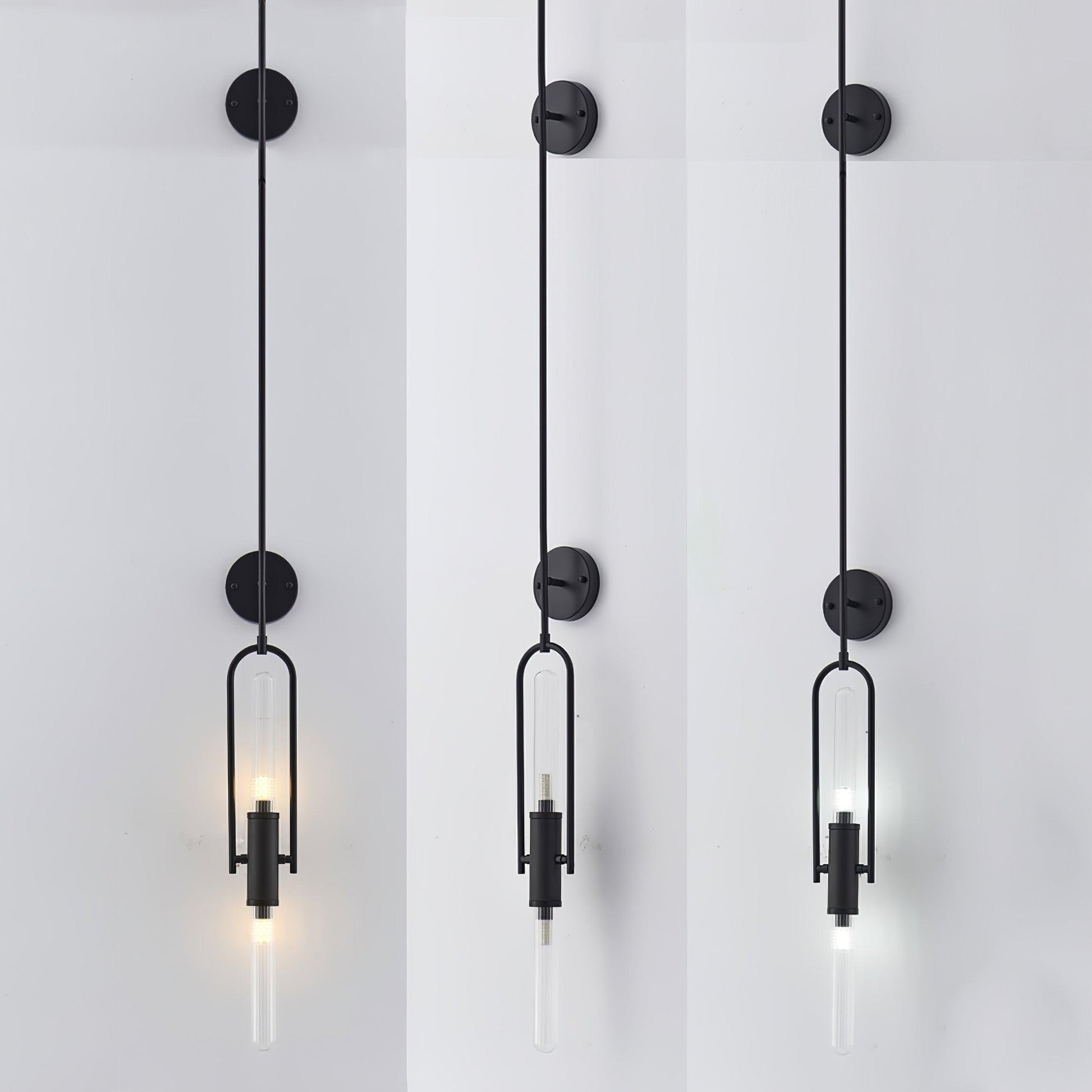 Isvyn Nordic Art Long Arc Glass Wall Lamp-Neutral Decor