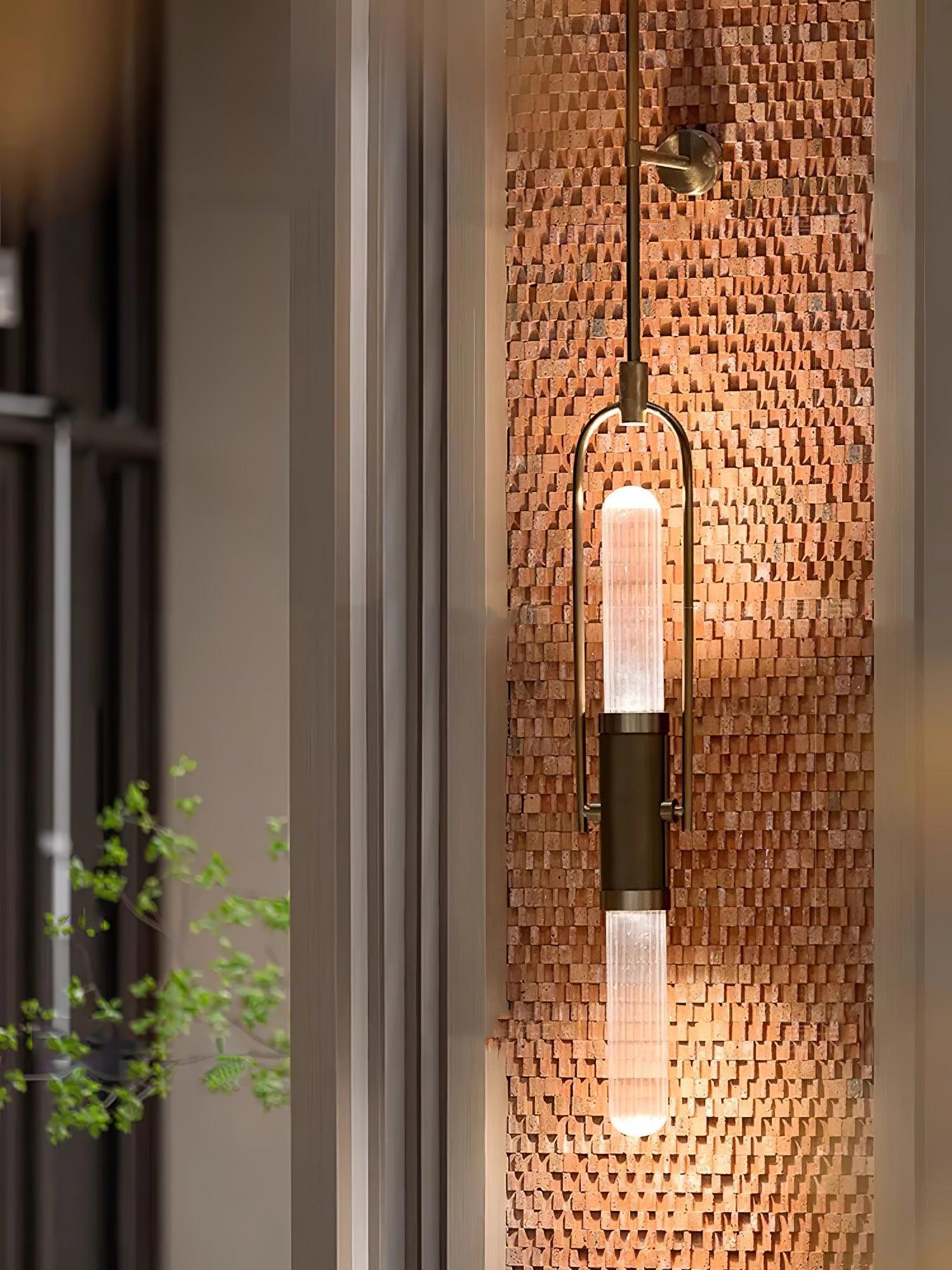 Isvyn Nordic Art Long Arc Glass Wall Lamp-Neutral Decor