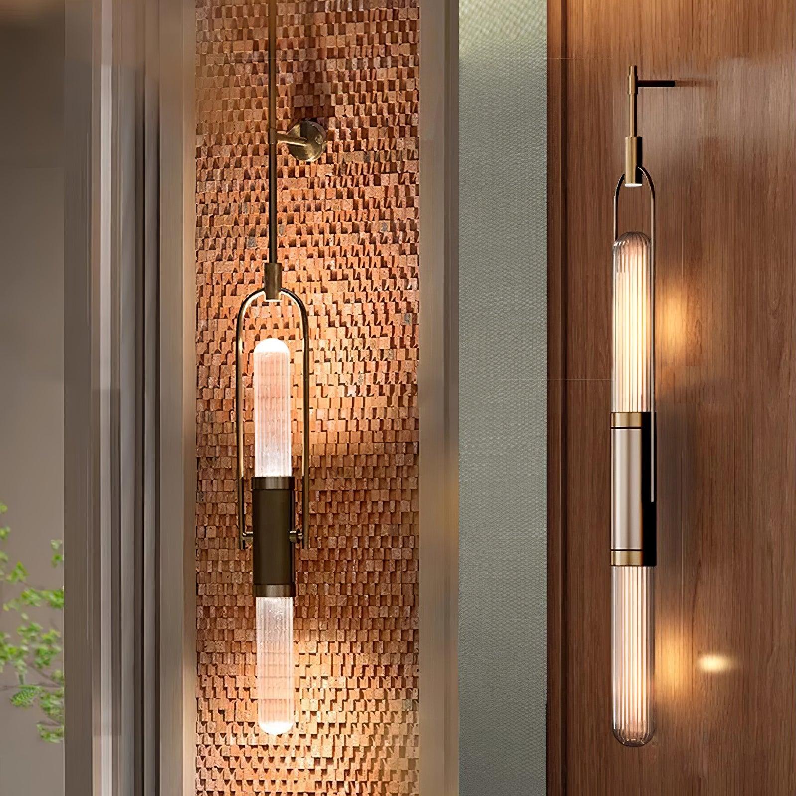 Isvyn Nordic Art Long Arc Glass Wall Lamp-Neutral Decor