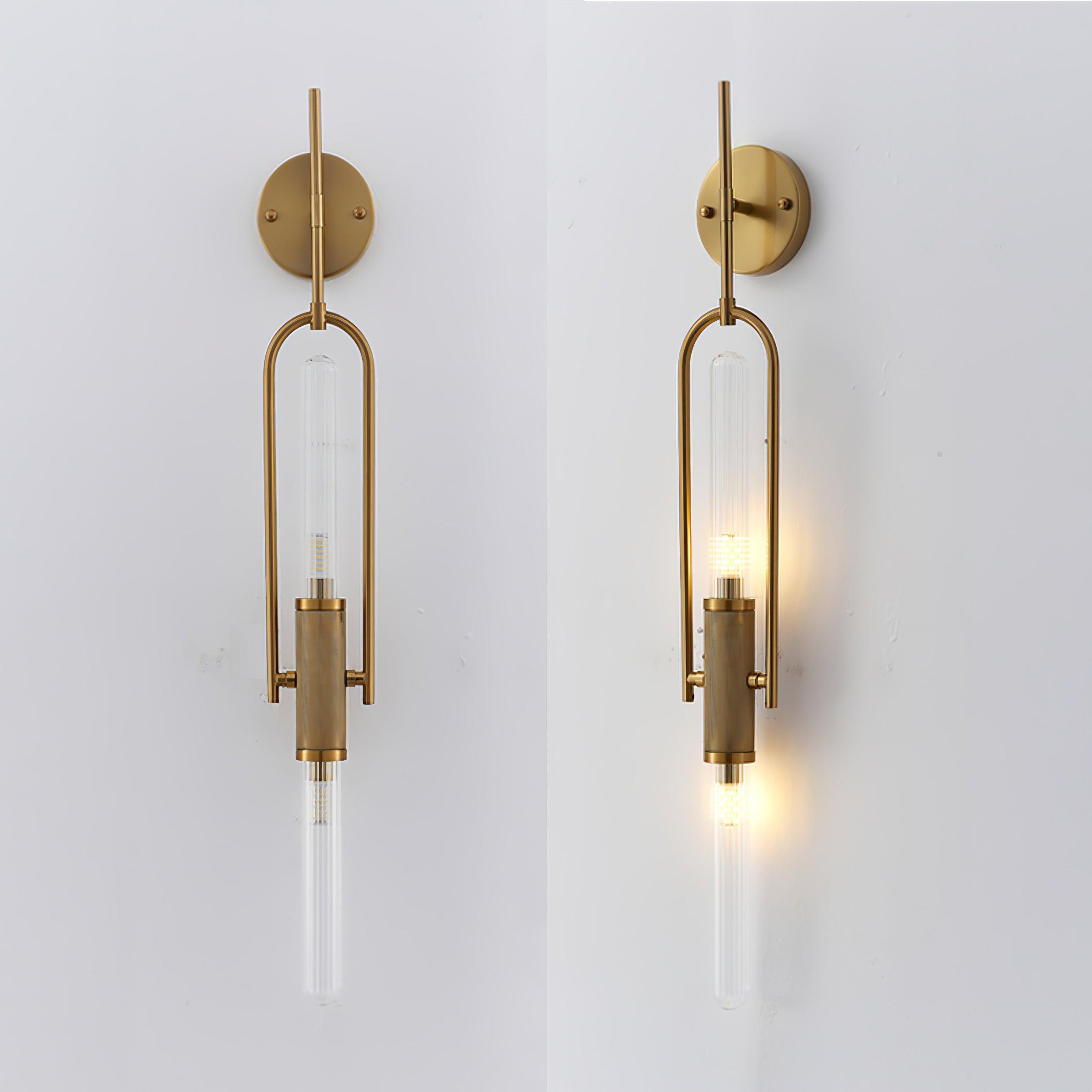 Isvyn Nordic Art Long Arc Glass Wall Lamp-Neutral Decor