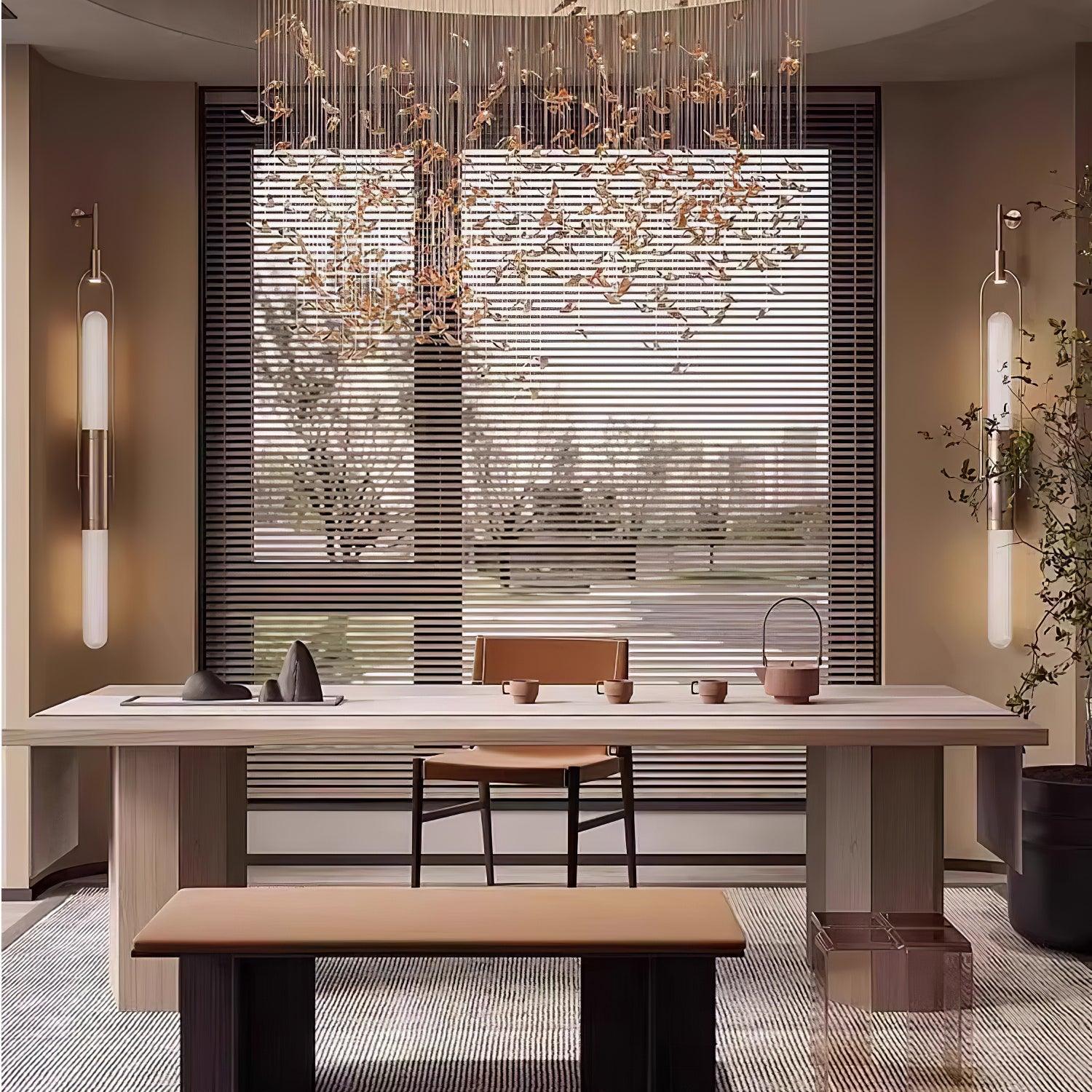 Isvyn Nordic Art Long Arc Glass Wall Lamp-Neutral Decor