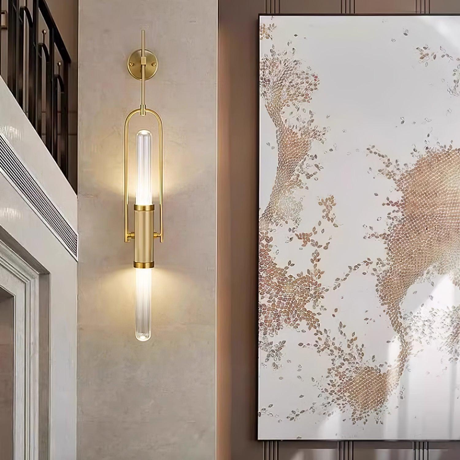 Isvyn Nordic Art Long Arc Glass Wall Lamp-Neutral Decor