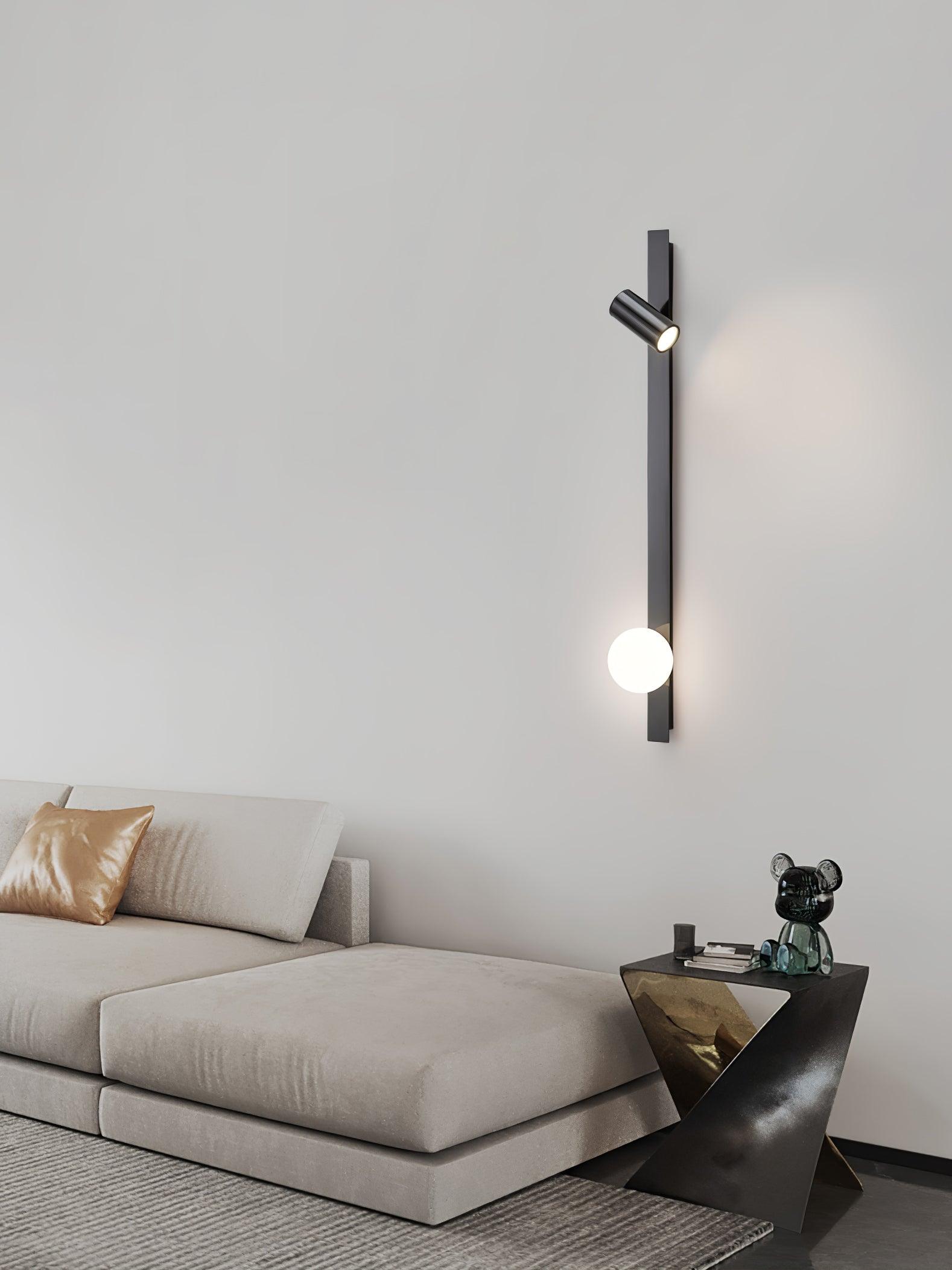 Evlaeiel Long Arm Plug-in Brass Glass Wall Light-Neutral Decor