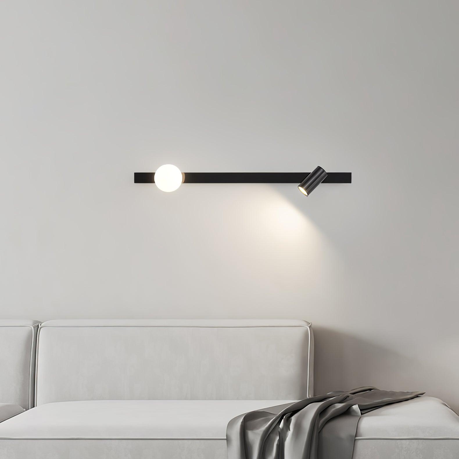 Evlaeiel Long Arm Plug-in Brass Glass Wall Light-Neutral Decor