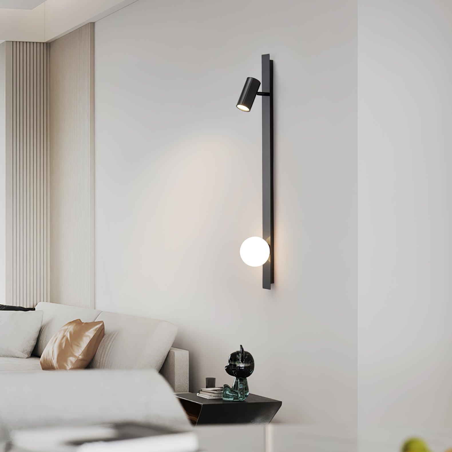 Evlaeiel Long Arm Plug-in Brass Glass Wall Light-Neutral Decor