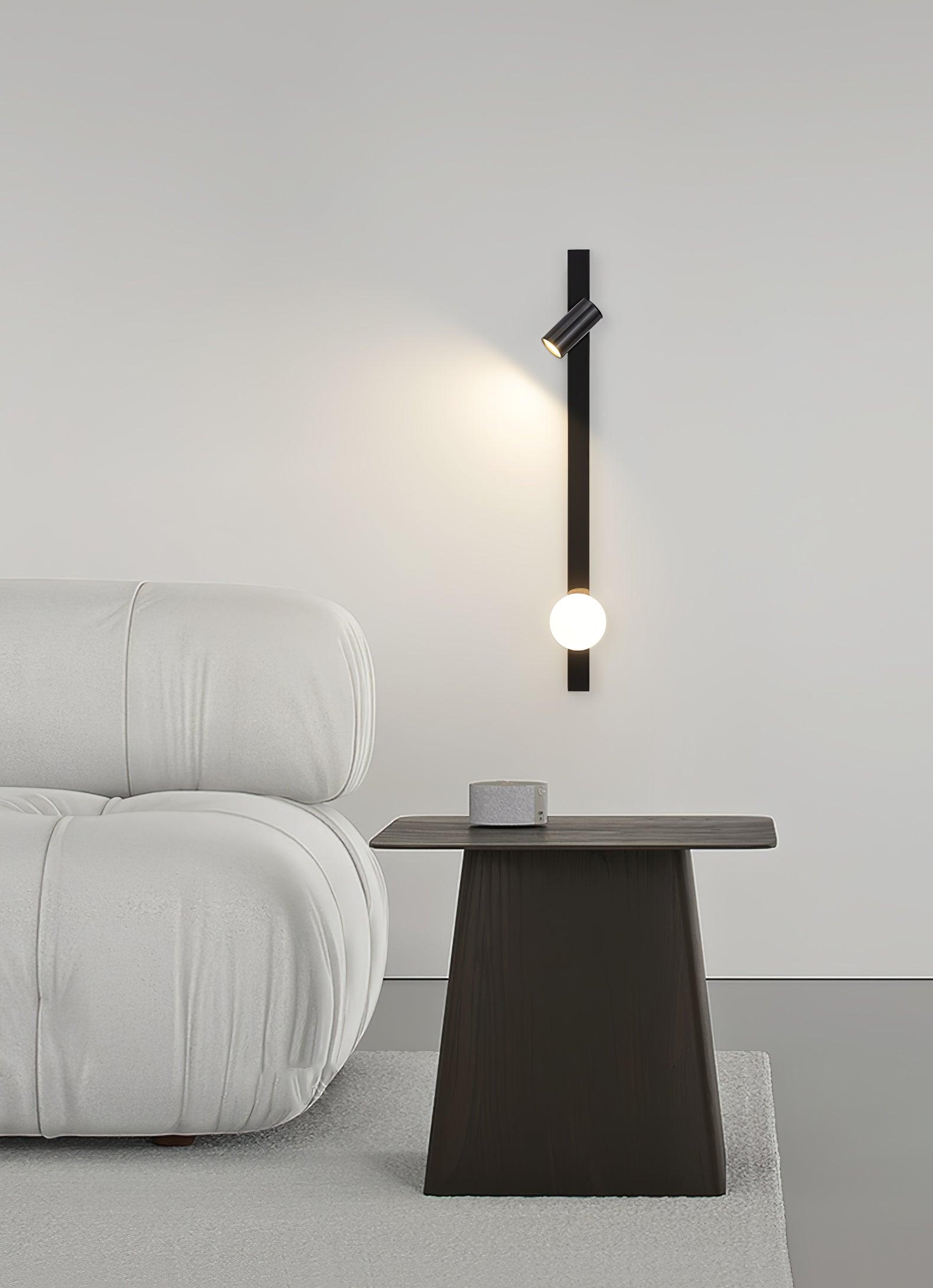 Evlaeiel Long Arm Plug-in Brass Glass Wall Light-Neutral Decor
