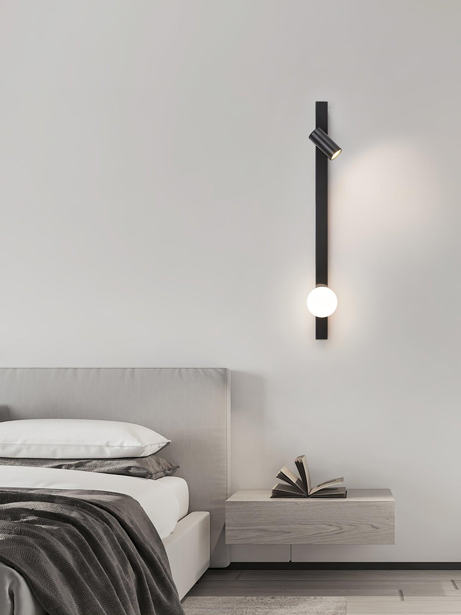 Evlaeiel Long Arm Plug-in Brass Glass Wall Light-Neutral Decor