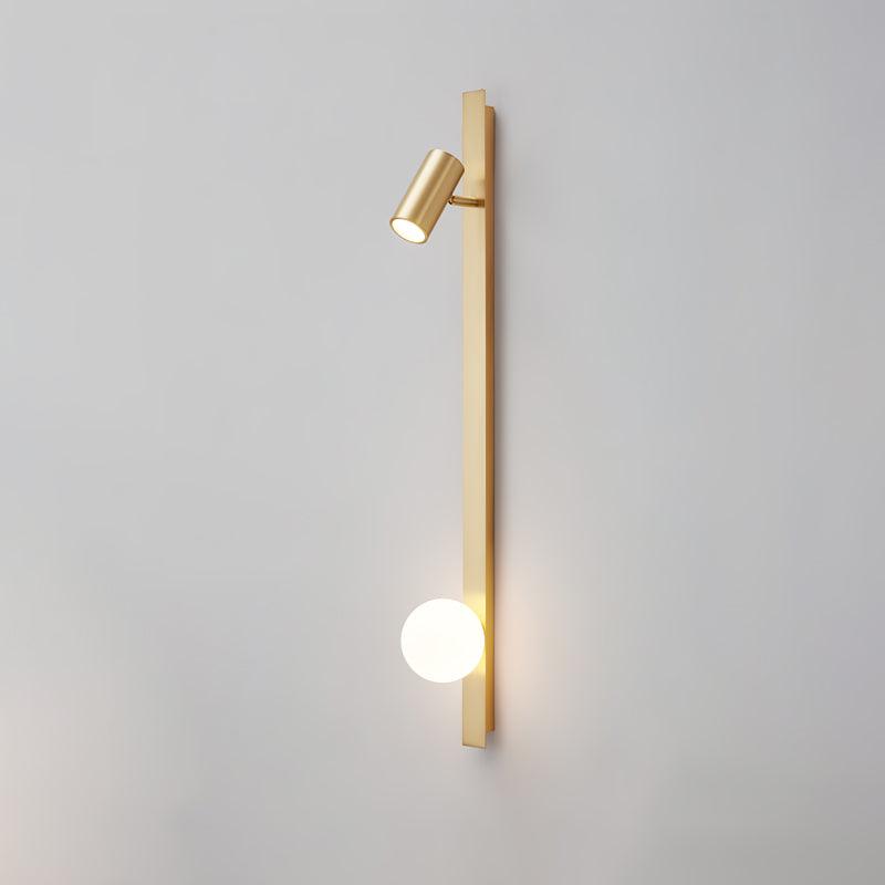 Evlaeiel Long Arm Plug-in Brass Glass Wall Light-Neutral Decor