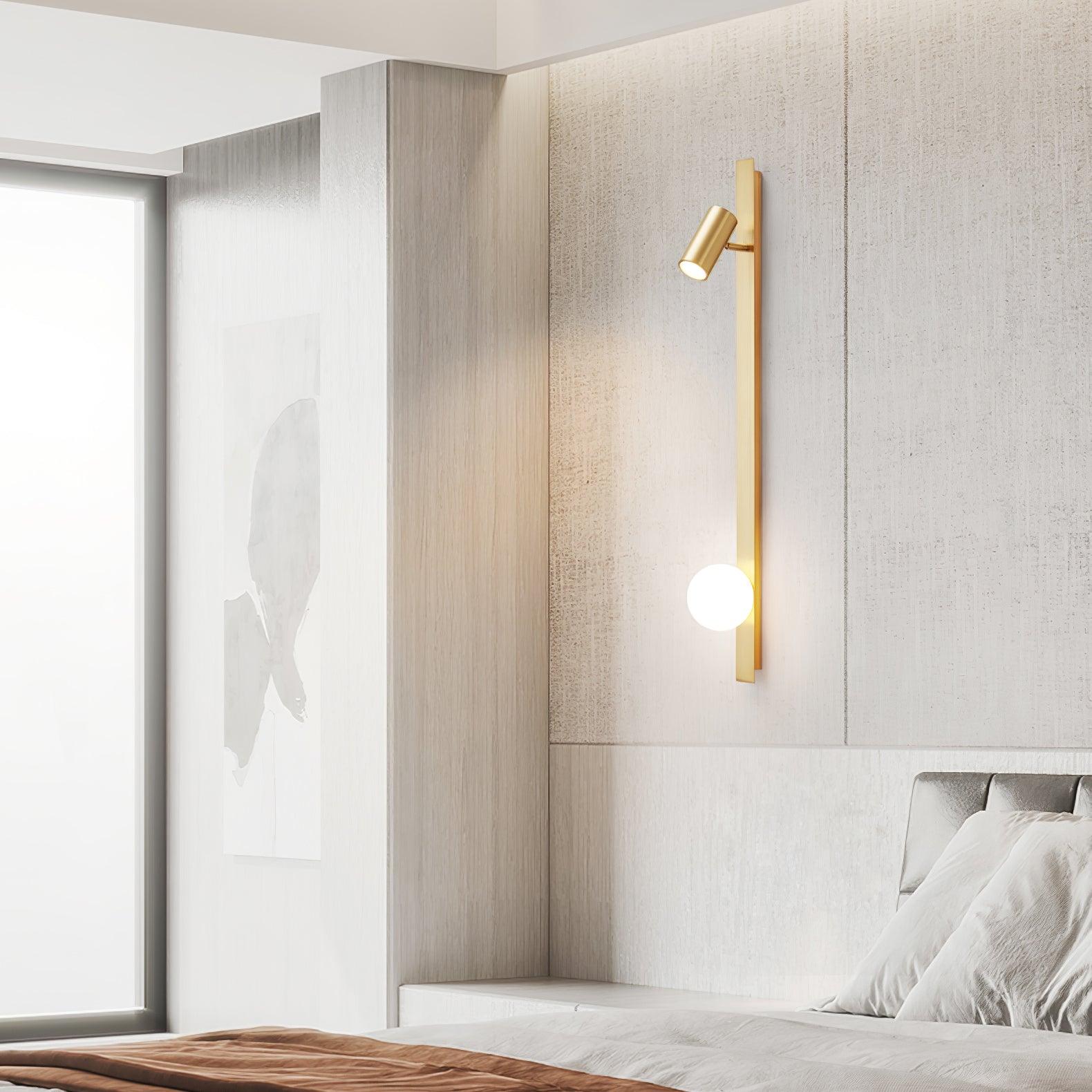 Evlaeiel Long Arm Plug-in Brass Glass Wall Light-Neutral Decor
